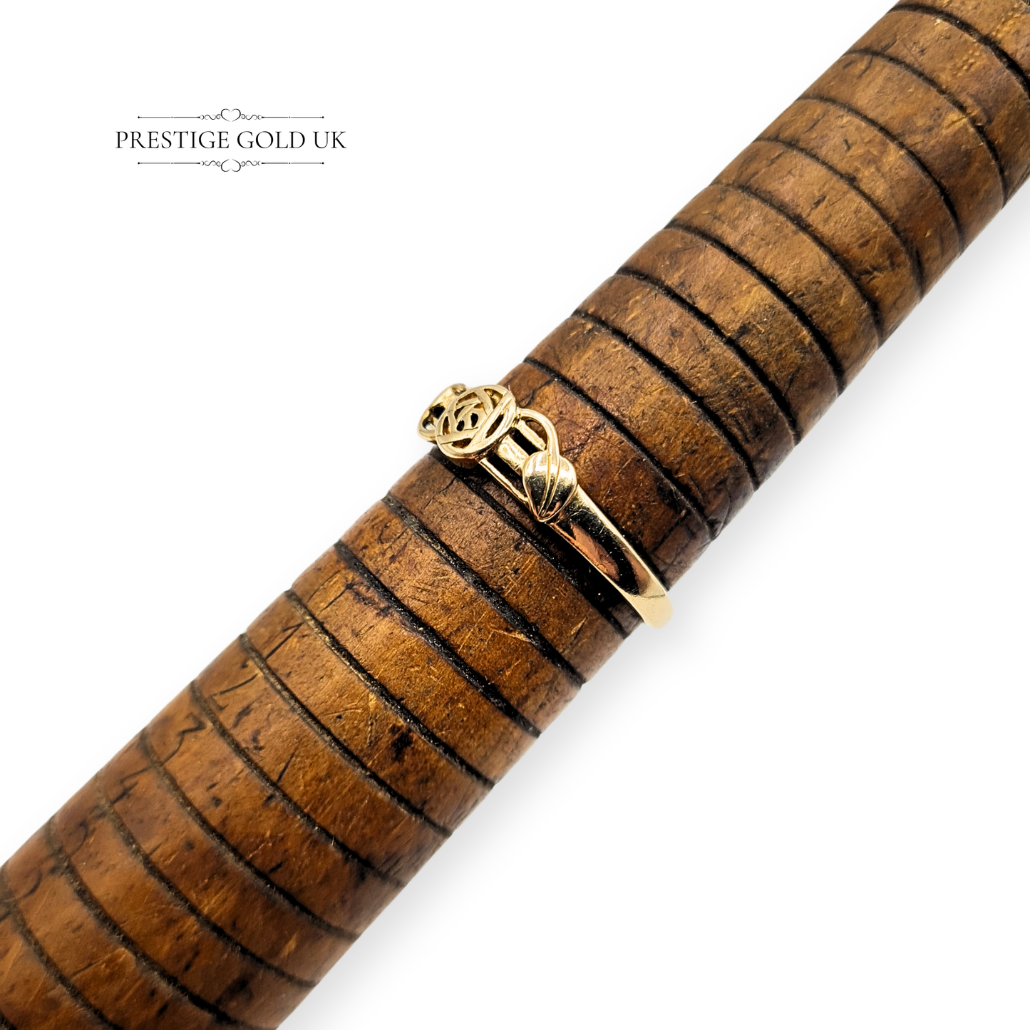 9ct Gold Rennie Mackintosh Ring, Art Nouveau Leaf, UK P / US 7.5