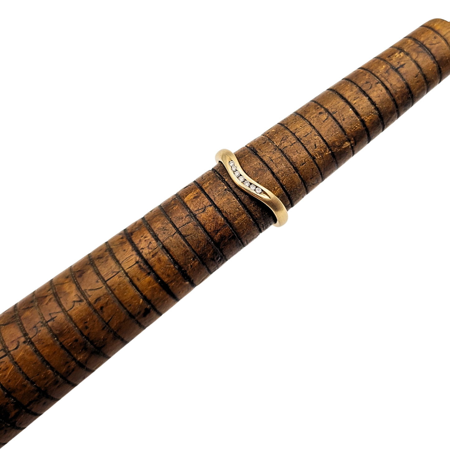 9ct Gold Diamond Set Wishbone Ring, UK M 1/2 US 6 1/2