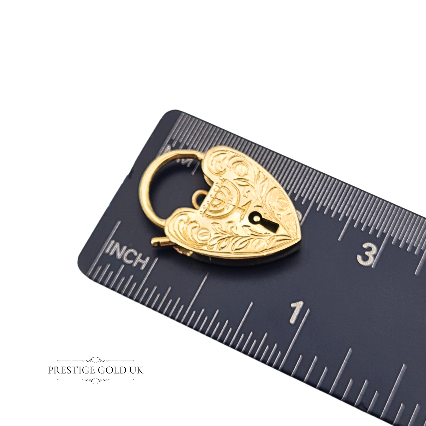 9ct Gold Heart Padlock Menorah Engraved Hallmarked London 1966 Georg Jensen