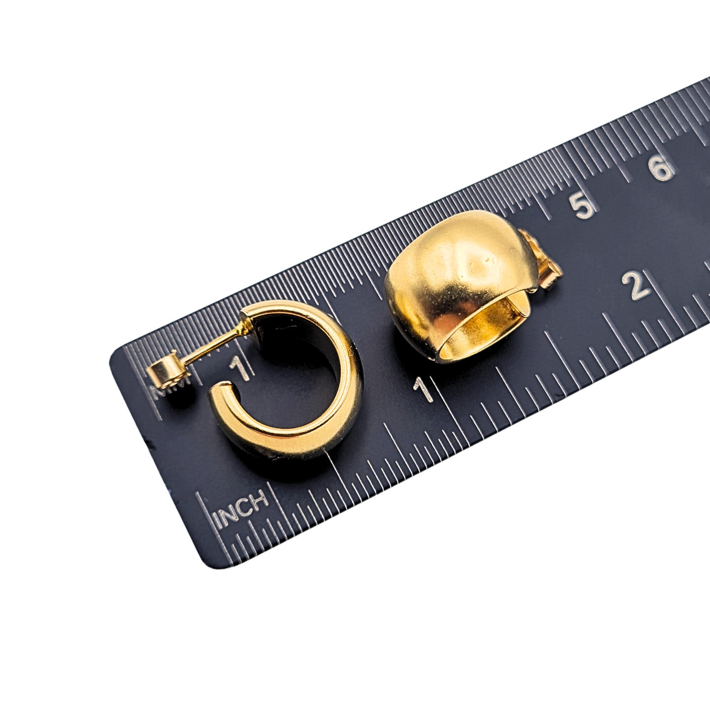 Super Chunky Wide 9ct Gold Hoop Earrings, Matte Finish