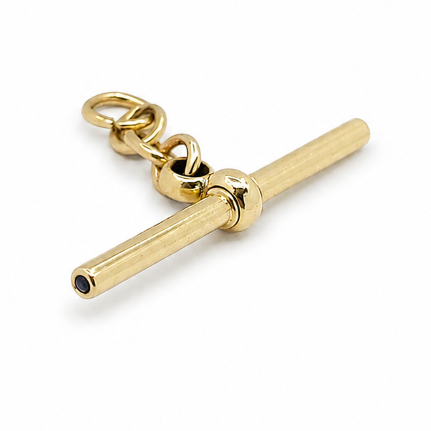 Sapphire Set 9ct Yellow Gold Large Spinning T-Bar
