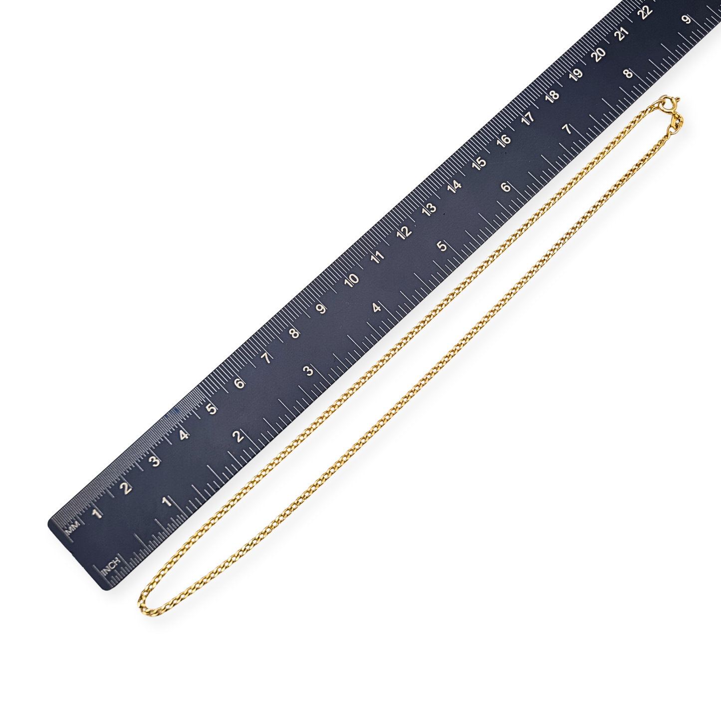 16" 9ct Gold Solid Curb Chain Necklace 2mm Hallmarked 1977