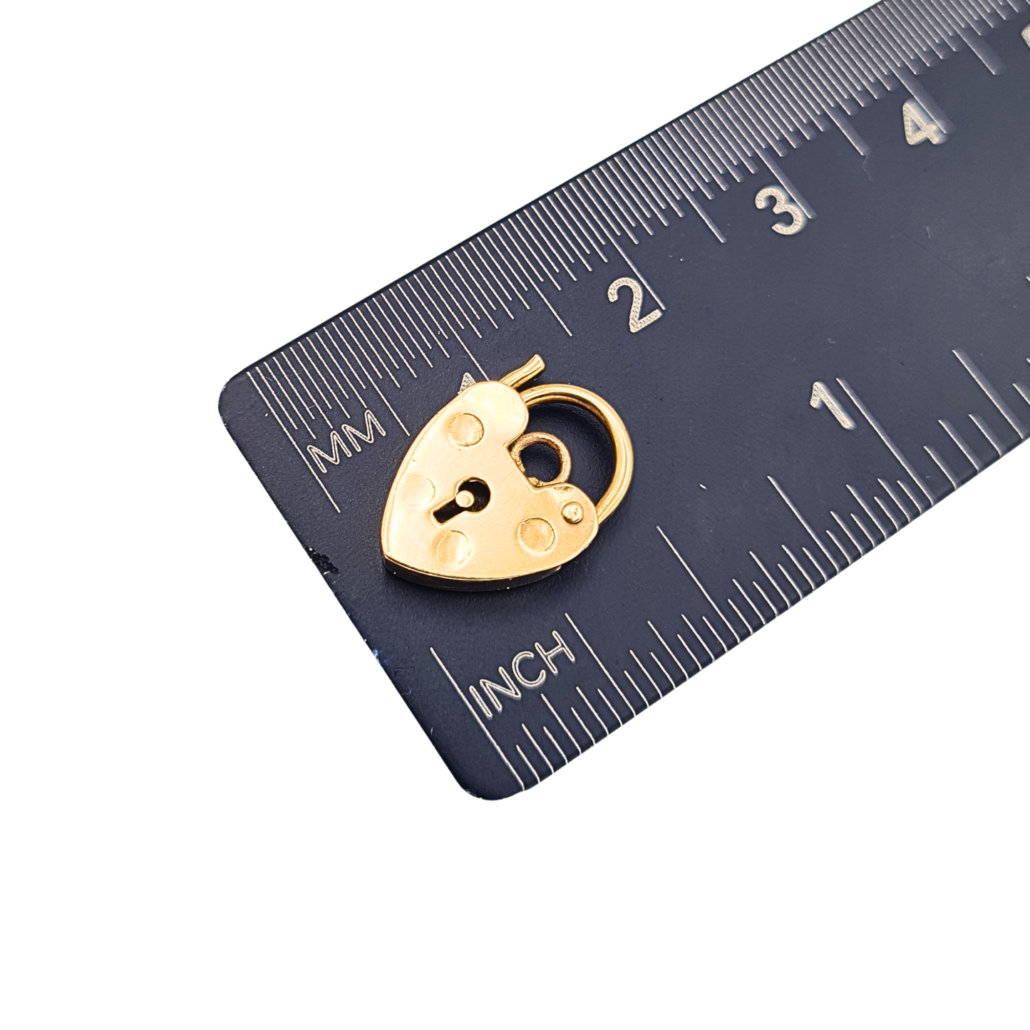 Tiny 9ct Gold Heart Padlock Charm Hallmarked Yellow Gold Pendant Clasp