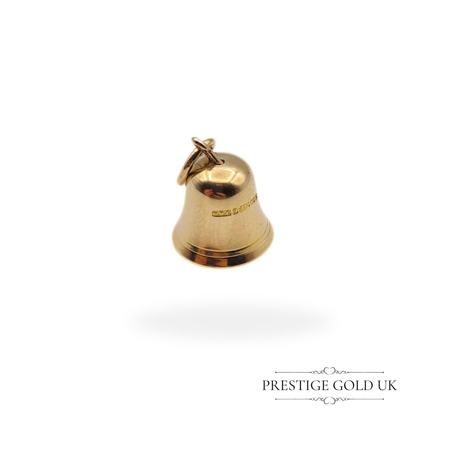 Vintage 9ct Gold Bell Charm Pendant, Fully Hallmarked Birmingham 1985, Ringing Noise