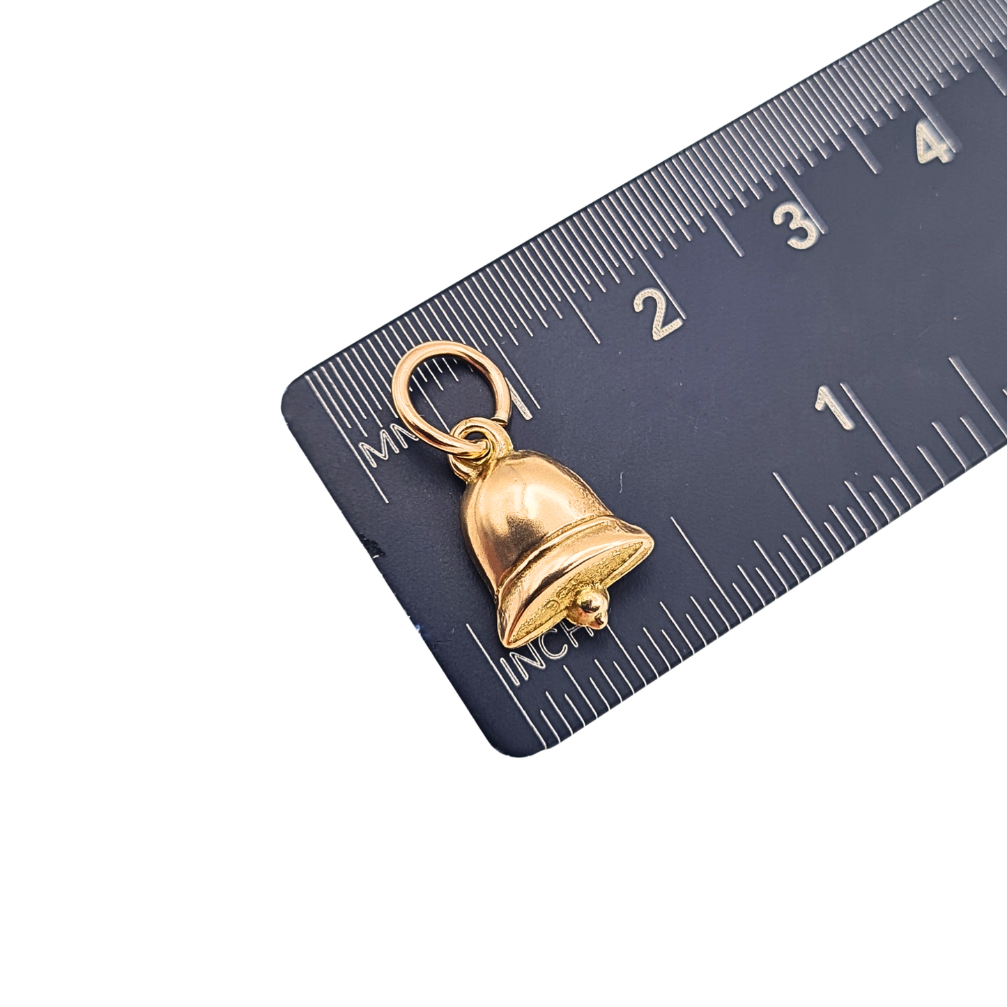 Tiny 9ct Rose Gold Tiny Bell Charm Hollow Pendant Stamped 9ct