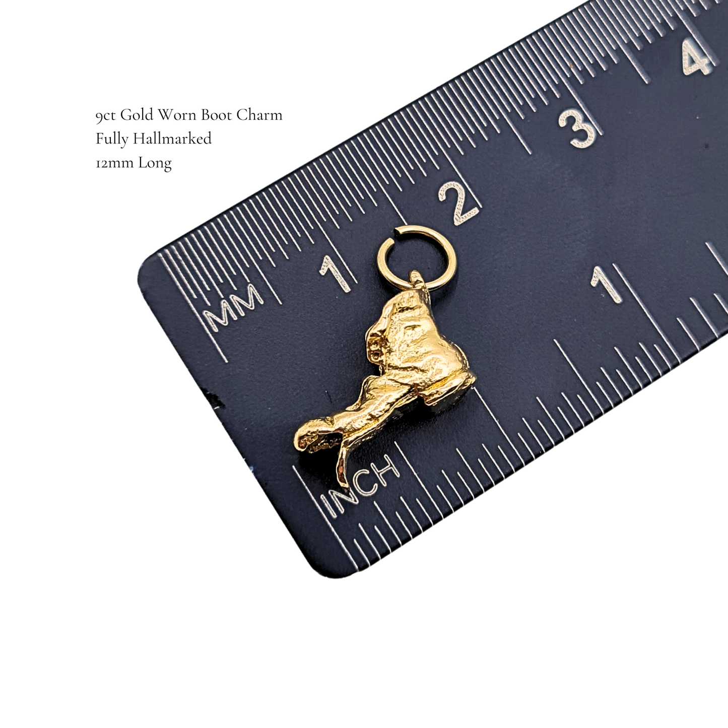 Solid 9ct Gold Walking Boot Charm Fully Hallmarked, Small Gold Shoe Pendant
