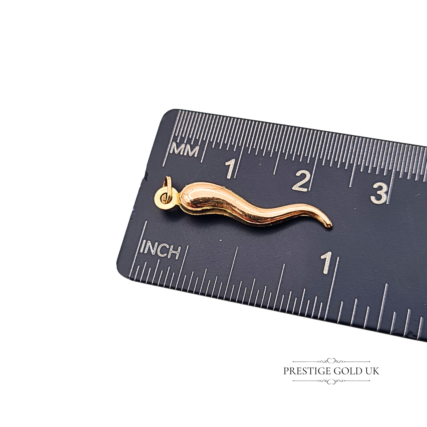 Small 9ct Rose Gold Horn Of Plenty Charm Pendant,  Cornicello Charm