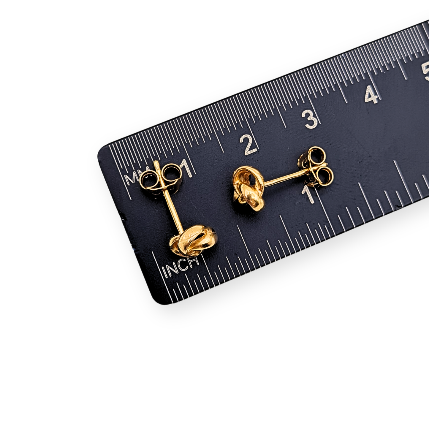 Small 9ct Gold Knot Stud Earrings, Butterfly Backs