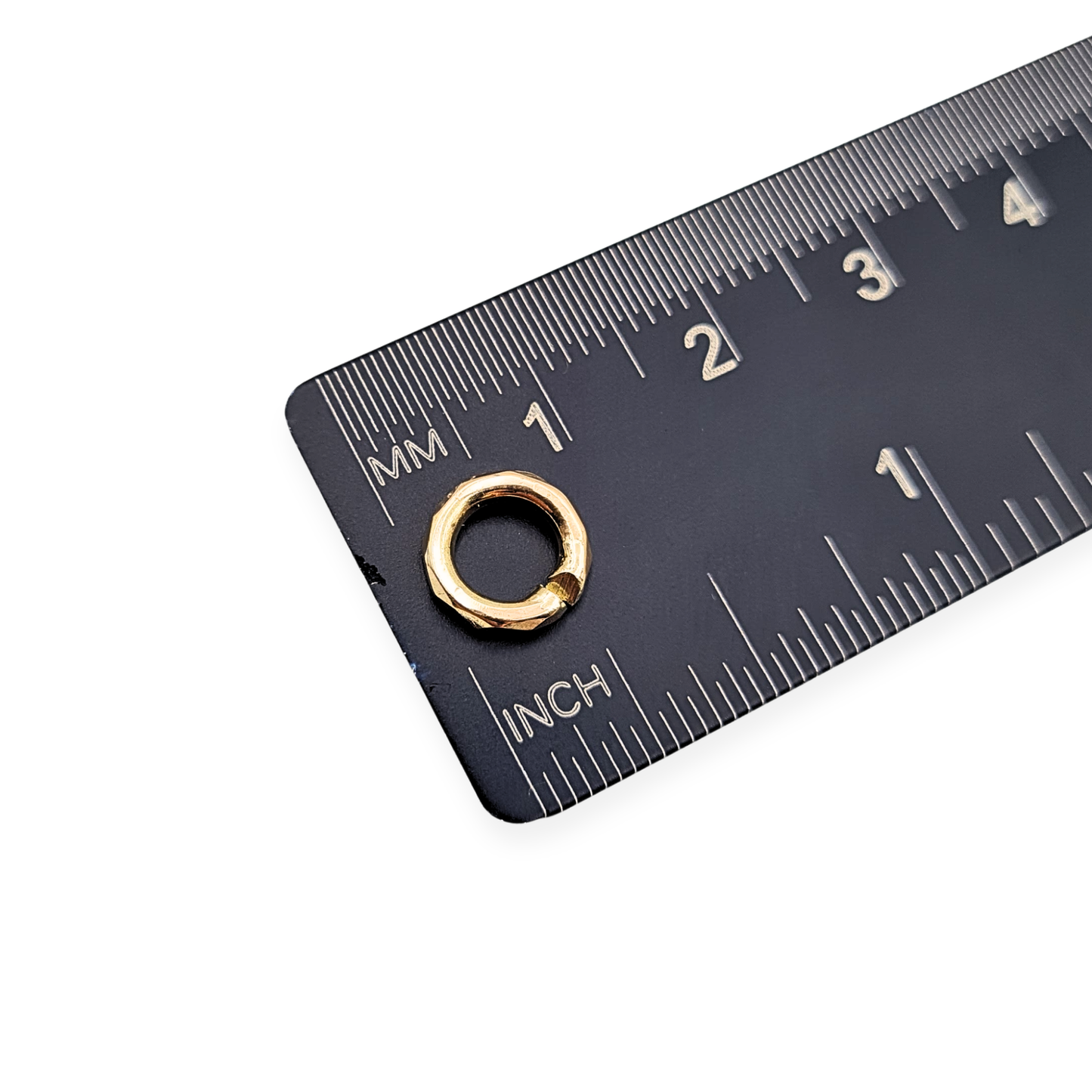 9ct Gold Faceted Jump Ring 8mm Open 1.6mm Thick