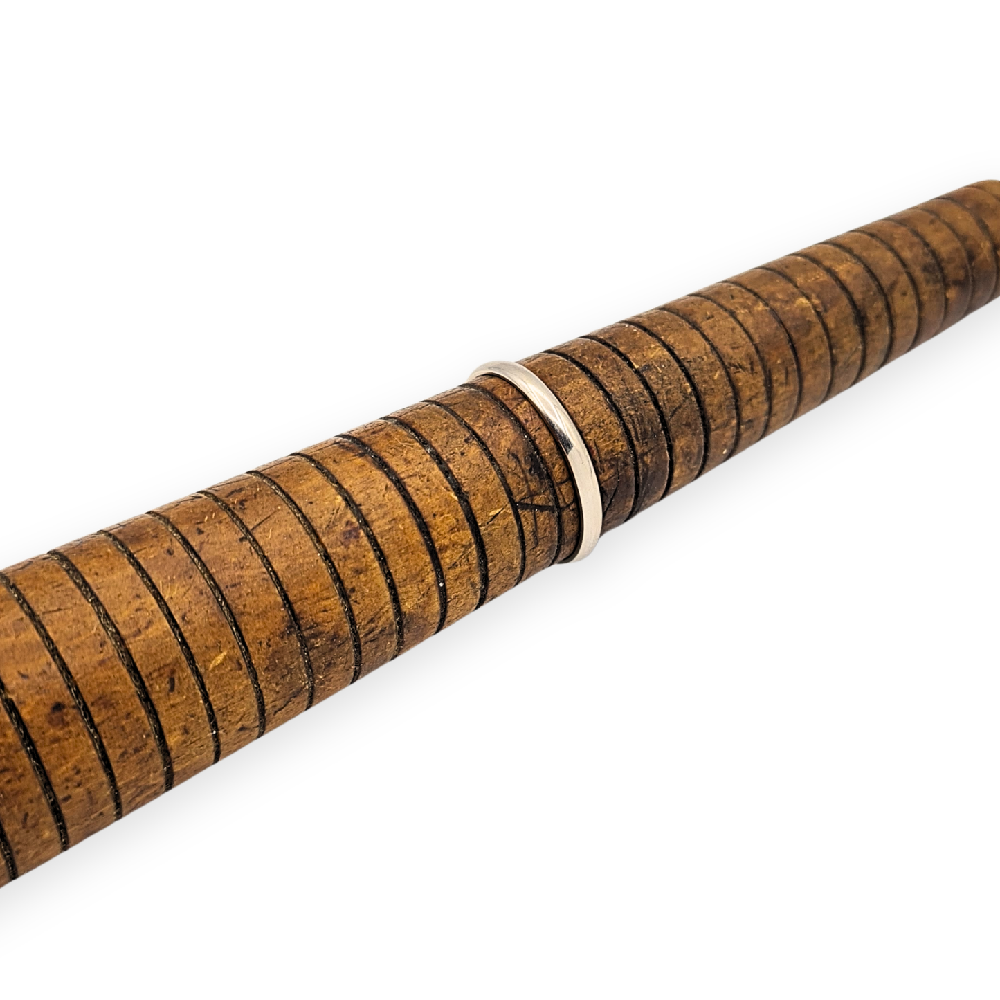 9ct White Gold Narrow Wedding Ring - Size UK O, US 7 1/4, Euro 55