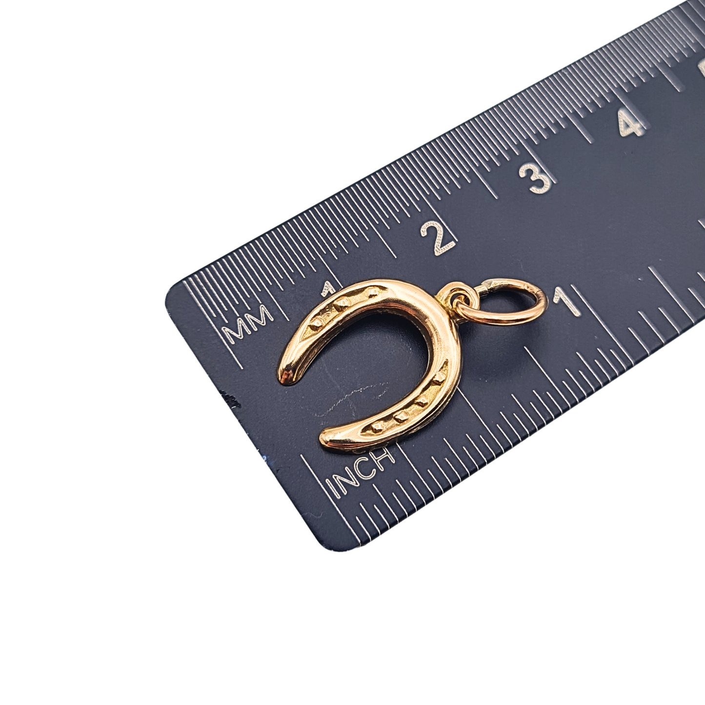 Small 9ct Gold Horseshoe Charm Pendant Small Hollow Lucky Charm