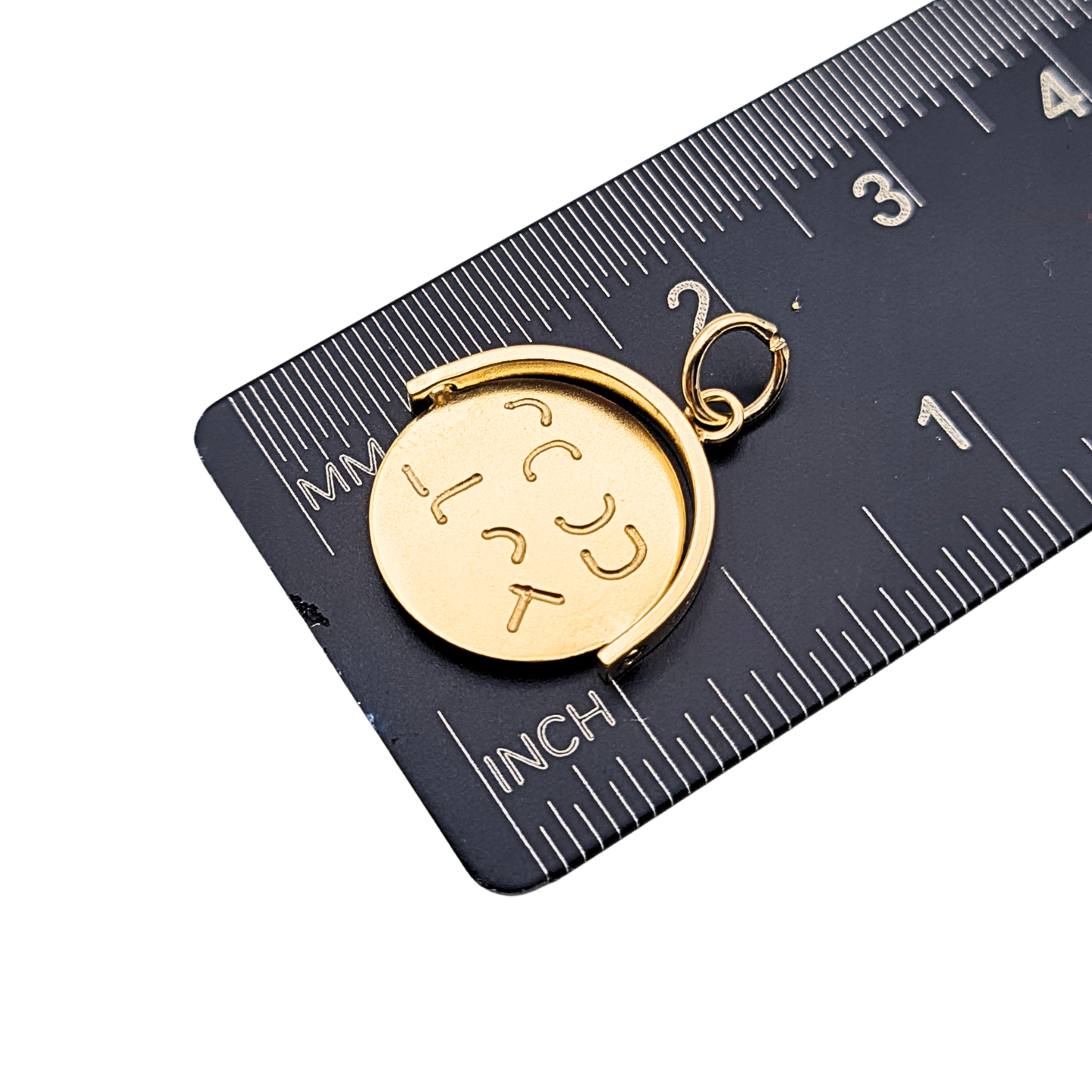 Tiny 9ct Gold Vintage Good Luck Spinning Charm 1970 London