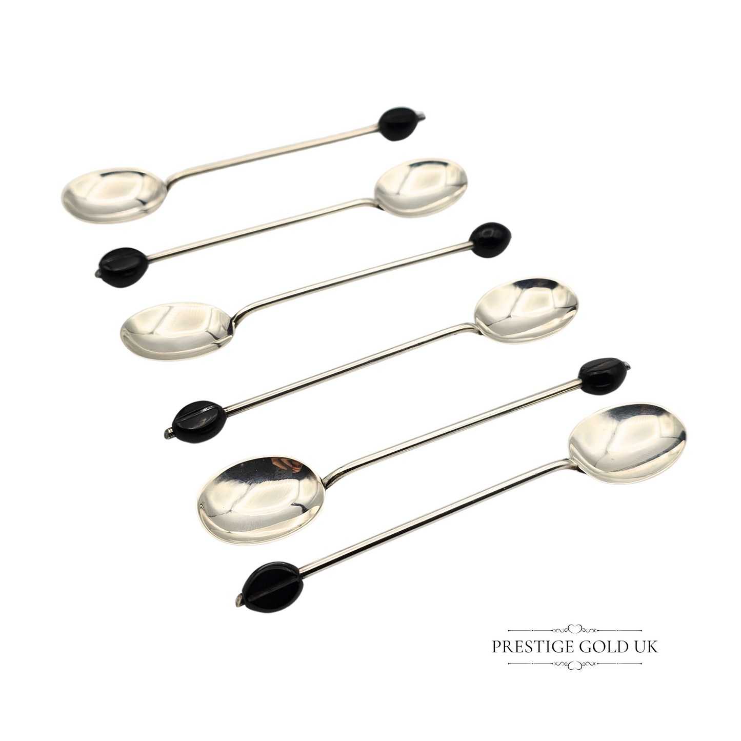 Sterling Silver Antique Coffee Spoon Set, Hallmarked Sheffield 1922, C Fletcher & Son Ltd