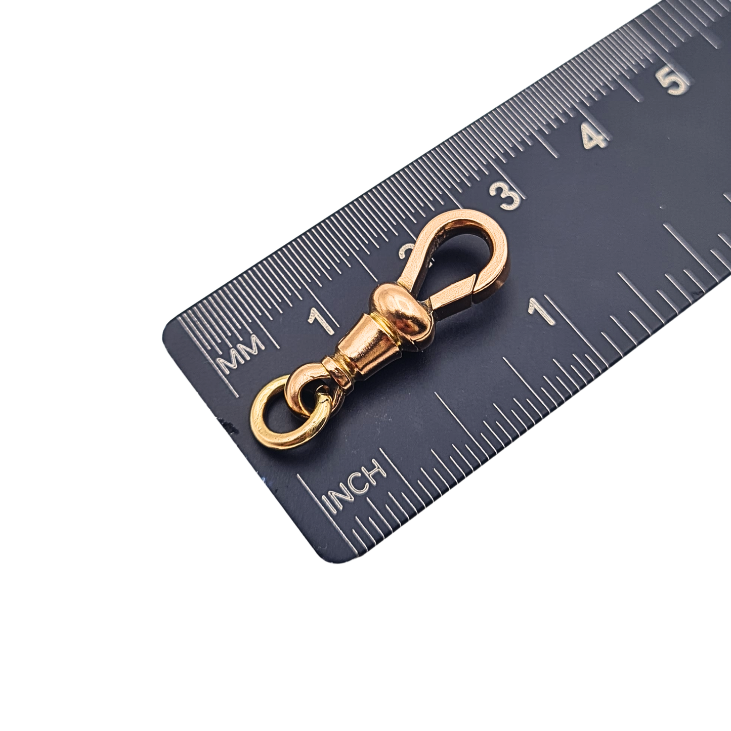 Large 9ct Rose Gold Antique Albert Chain Dog Clip Flat 22.5mm