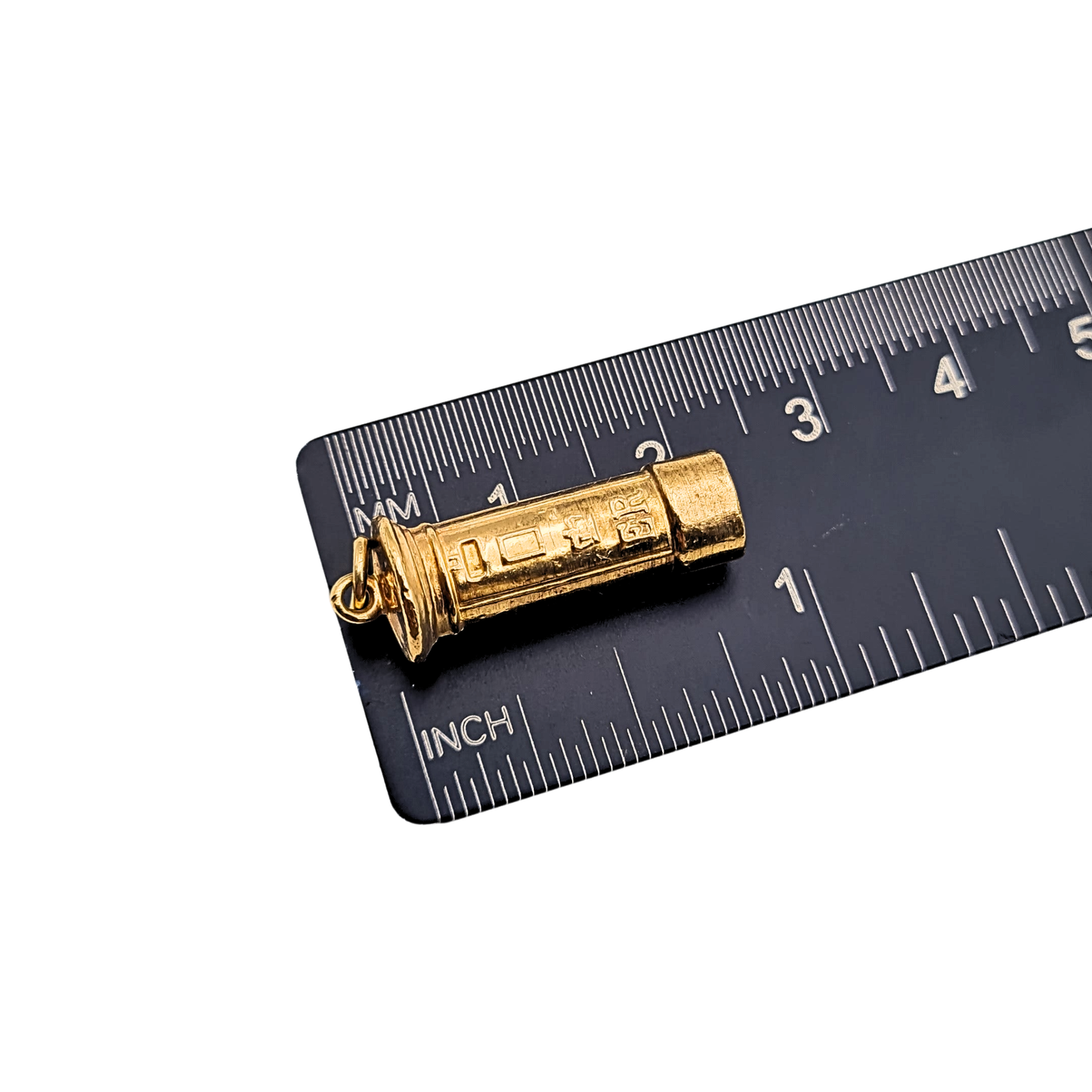 9ct Gold Post Box Charm 1.05g London 1980 Hallmarked