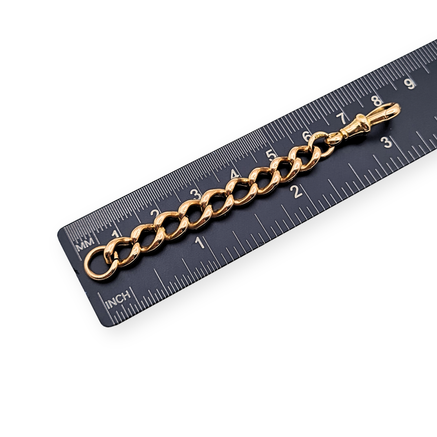 9ct Rose Gold Albert Chain Extender 3" 7.5cm 375 Dog Clip