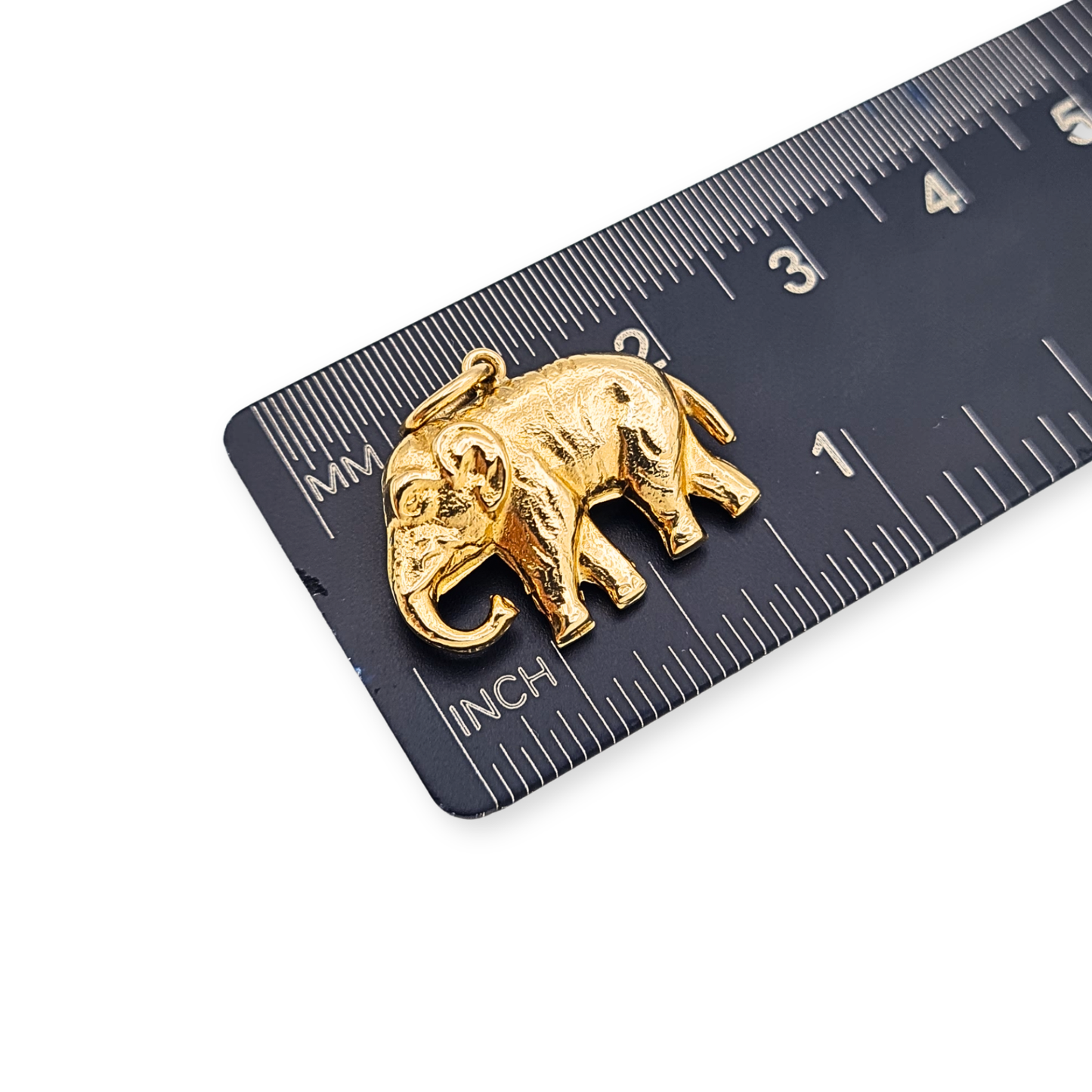 Vintage 9ct Gold Puffy Elephant Charm Pendant Hallmarked 1973