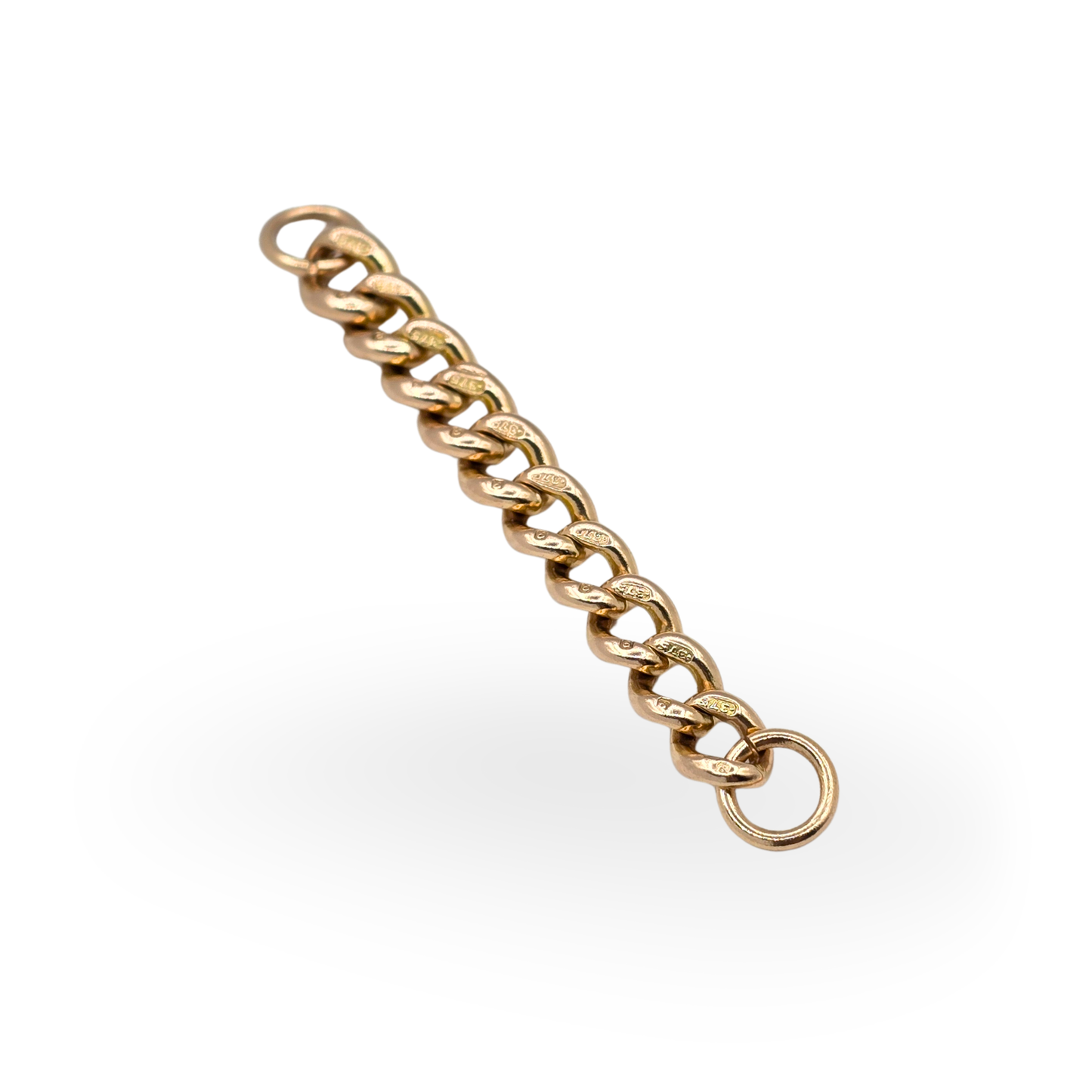 2" Antique 9ct Solid Rose Gold Graduated Curb Link Extender 50mm