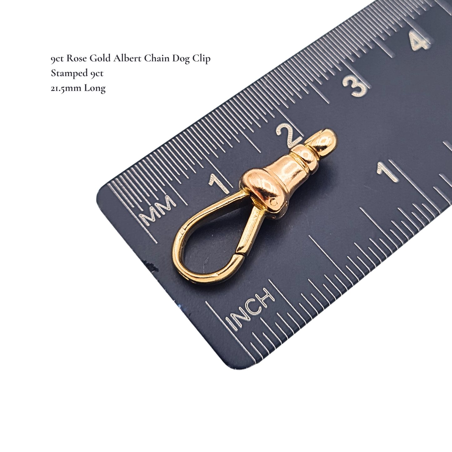 9ct Gold Large Antique Rose Gold Albert Chain Dog Clip 21mm