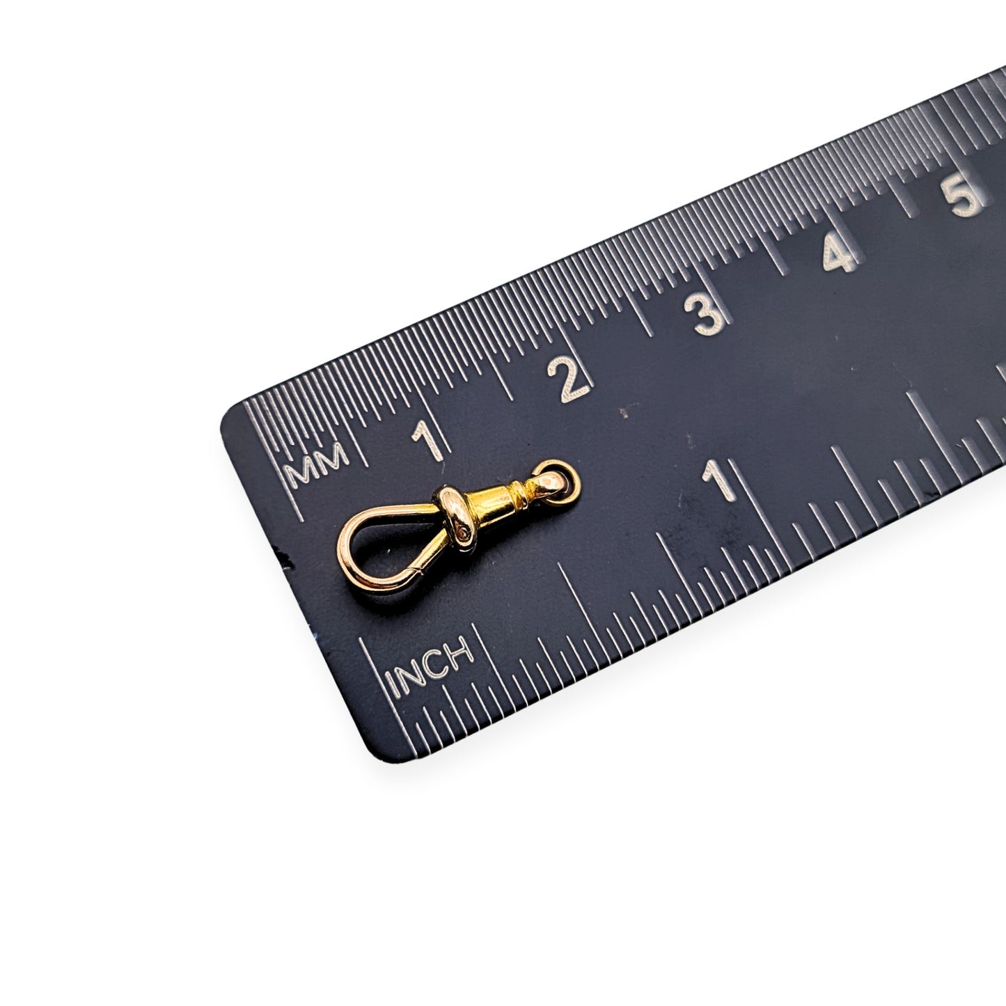 Tiny 9ct Rose Gold Albert Dog Clip, Antique, Stamped 9ct