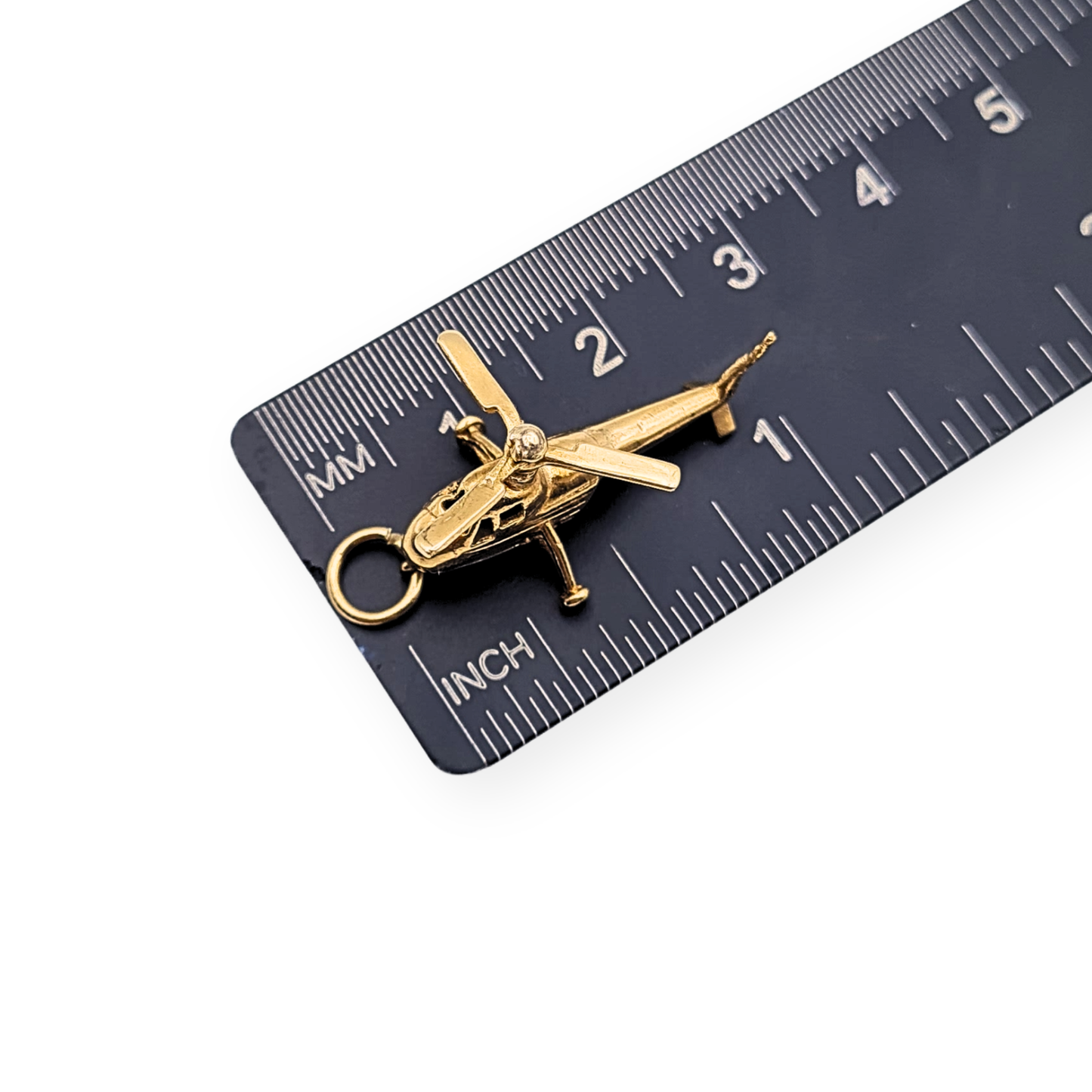 Rare 9ct Gold Helicopter Charm, Moving Blades, London 1968