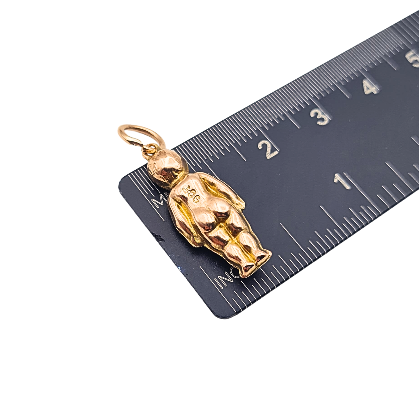 Weird 9ct Gold Baby Charm Pendant Small Hollow Figure Charm Possibly Kewpie Doll
