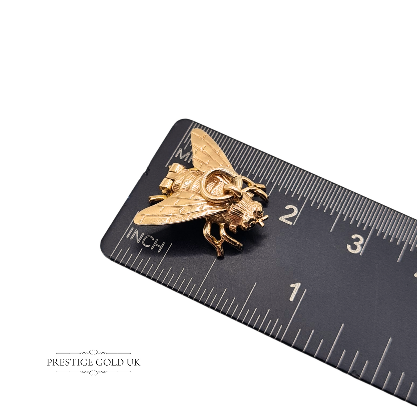 Opening 9ct Gold Fly Charm, 1980's Quirky  Solid Detailed Fly Charm