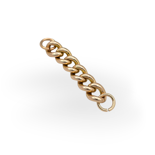 1 1/2" Antique 9ct Solid Rose Gold Curb Necklace Link Extender
