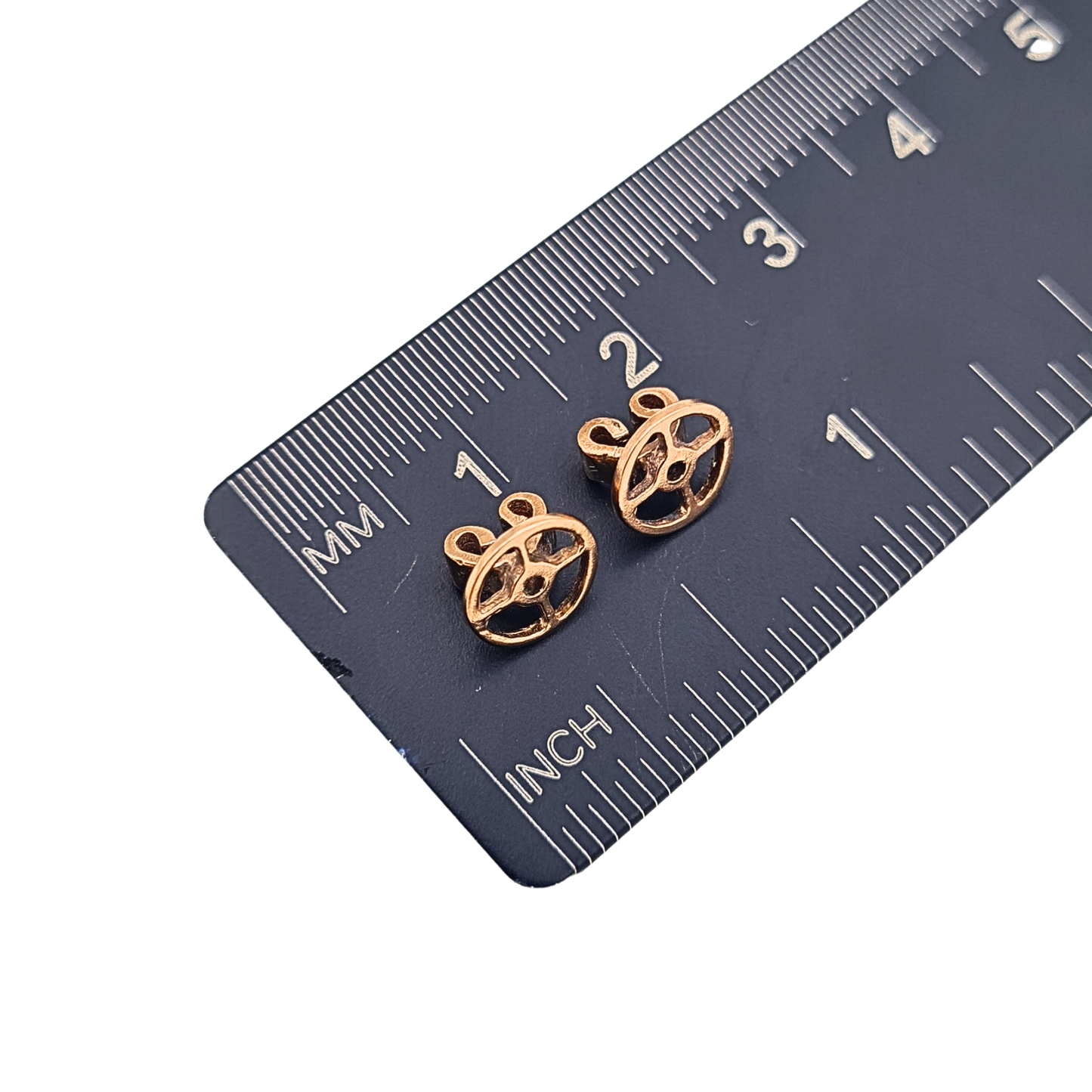 14ct Rose Gold Heart Butterfly Earring Backs Pair Scroll Backs