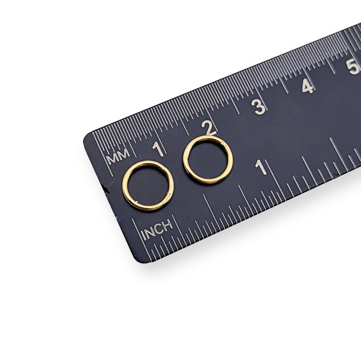 Large 9ct Yellow Gold Jump Rings Pair, 9mm Closed Rings