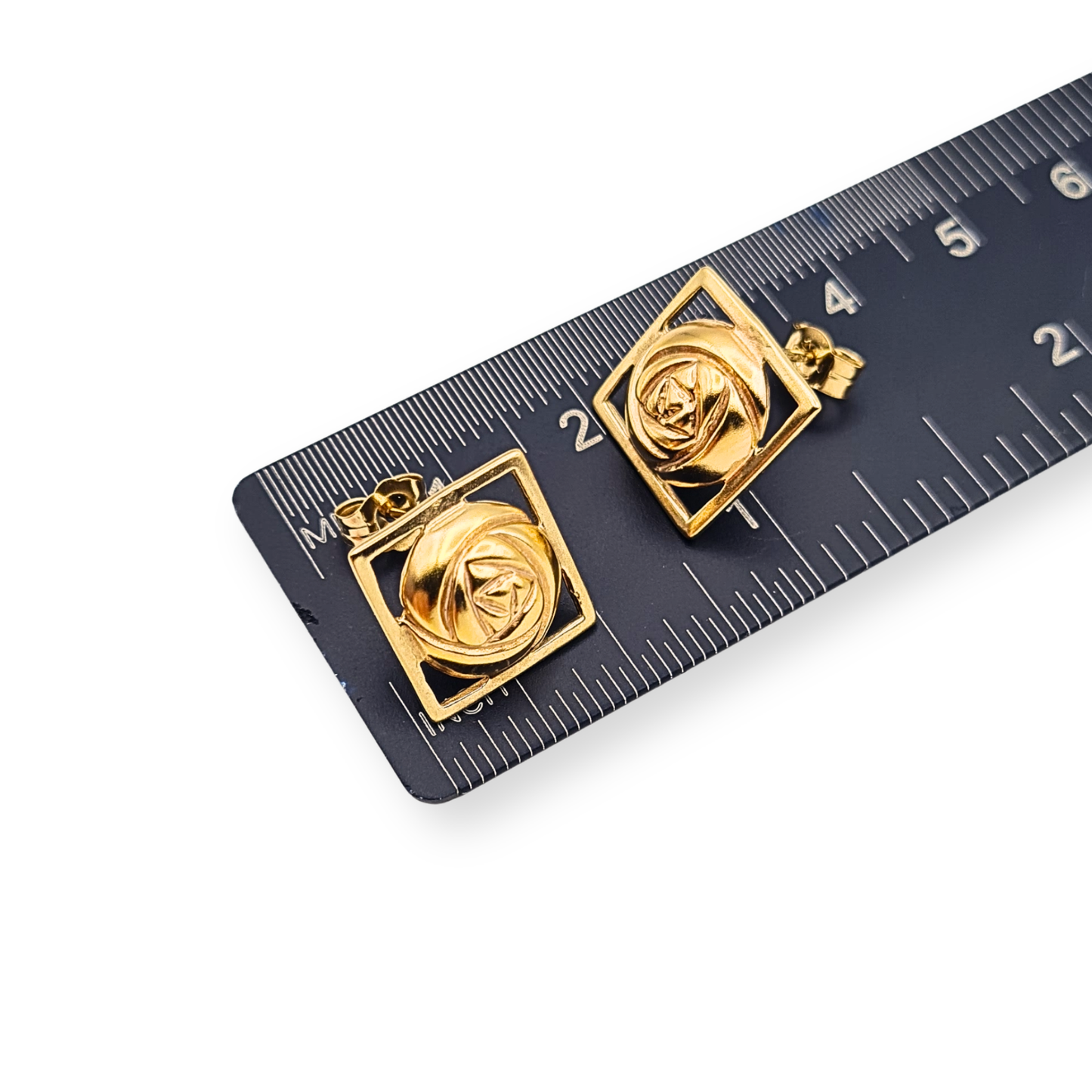 9ct Gold Kit Heath Glasgow Rose Stud Earrings Charles Rennie Mackintosh Style