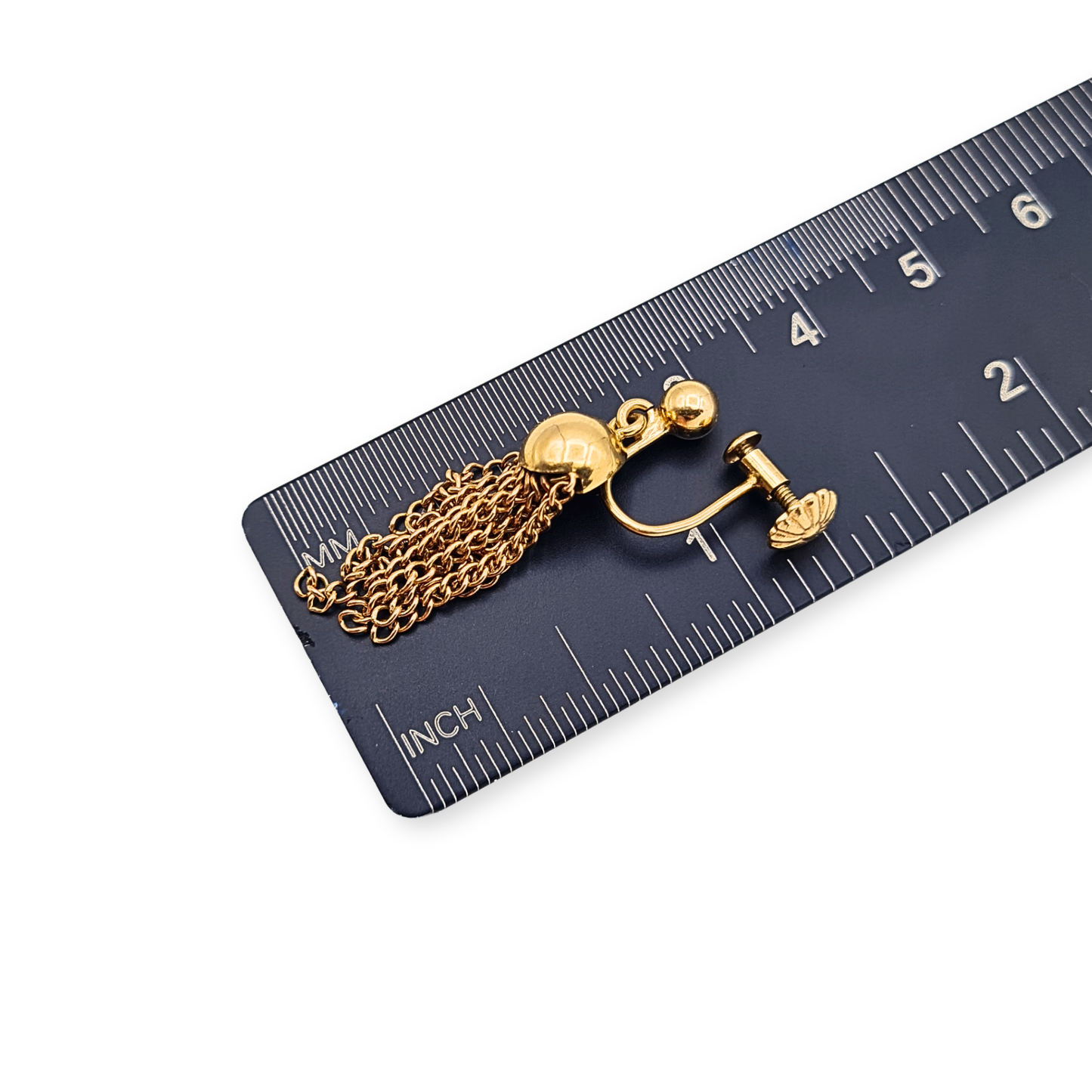 9ct Gold Tassel Drop Earrings,Yellow & Rose Gold Screw Back Earrings
