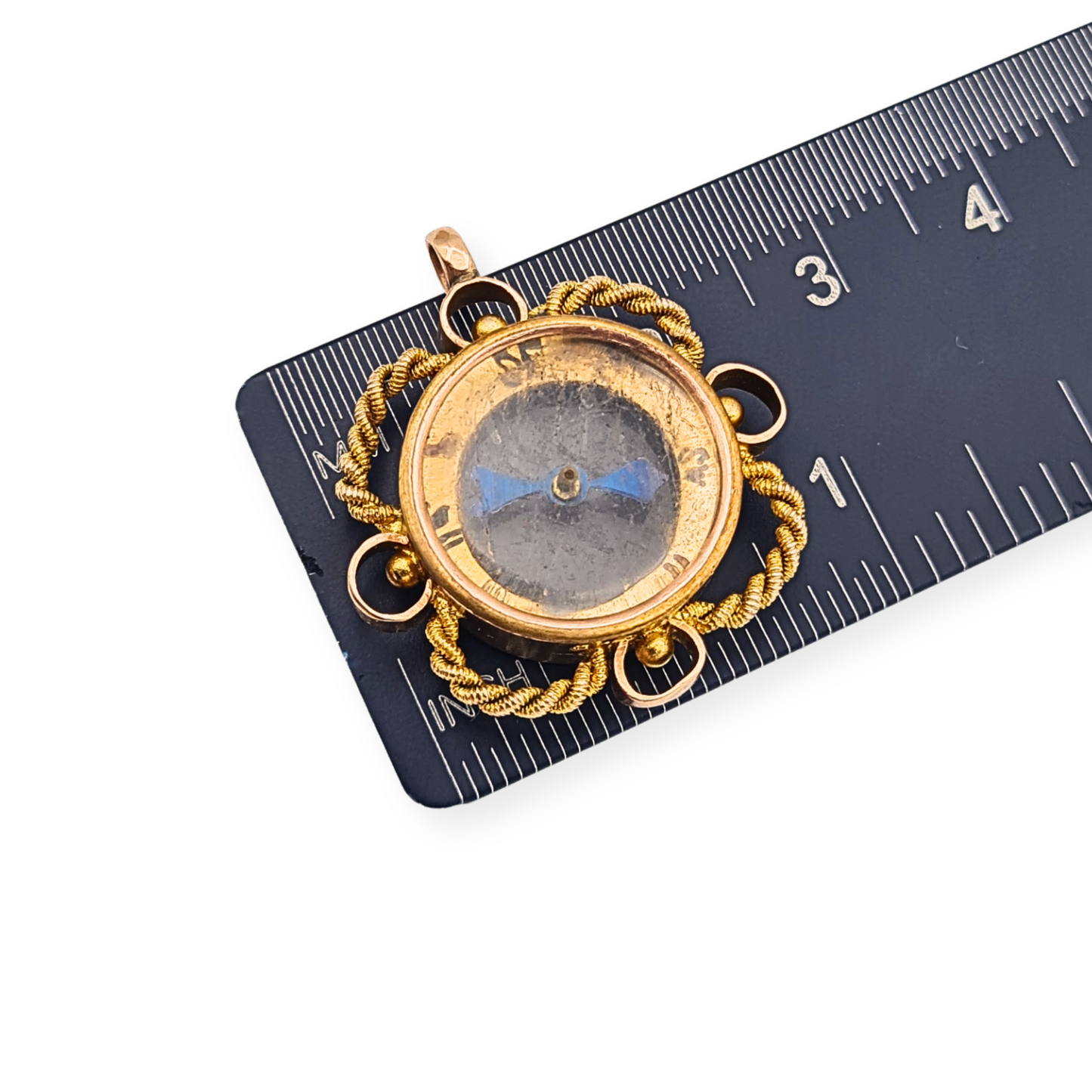 Antique 9ct Rose Gold Compass Pendant Chester 1896 Hallmarked