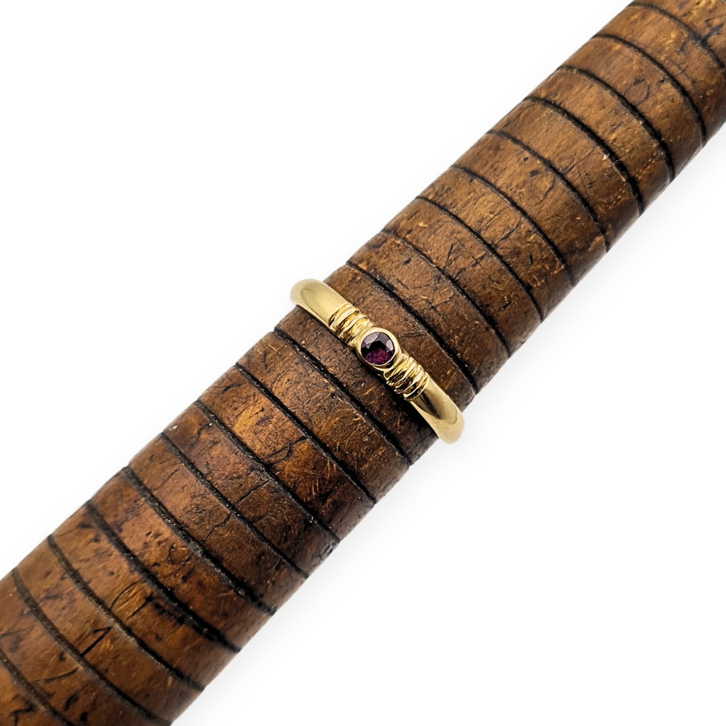 RESERVED 9ct Gold Ruby Ring Bezel Set UK L