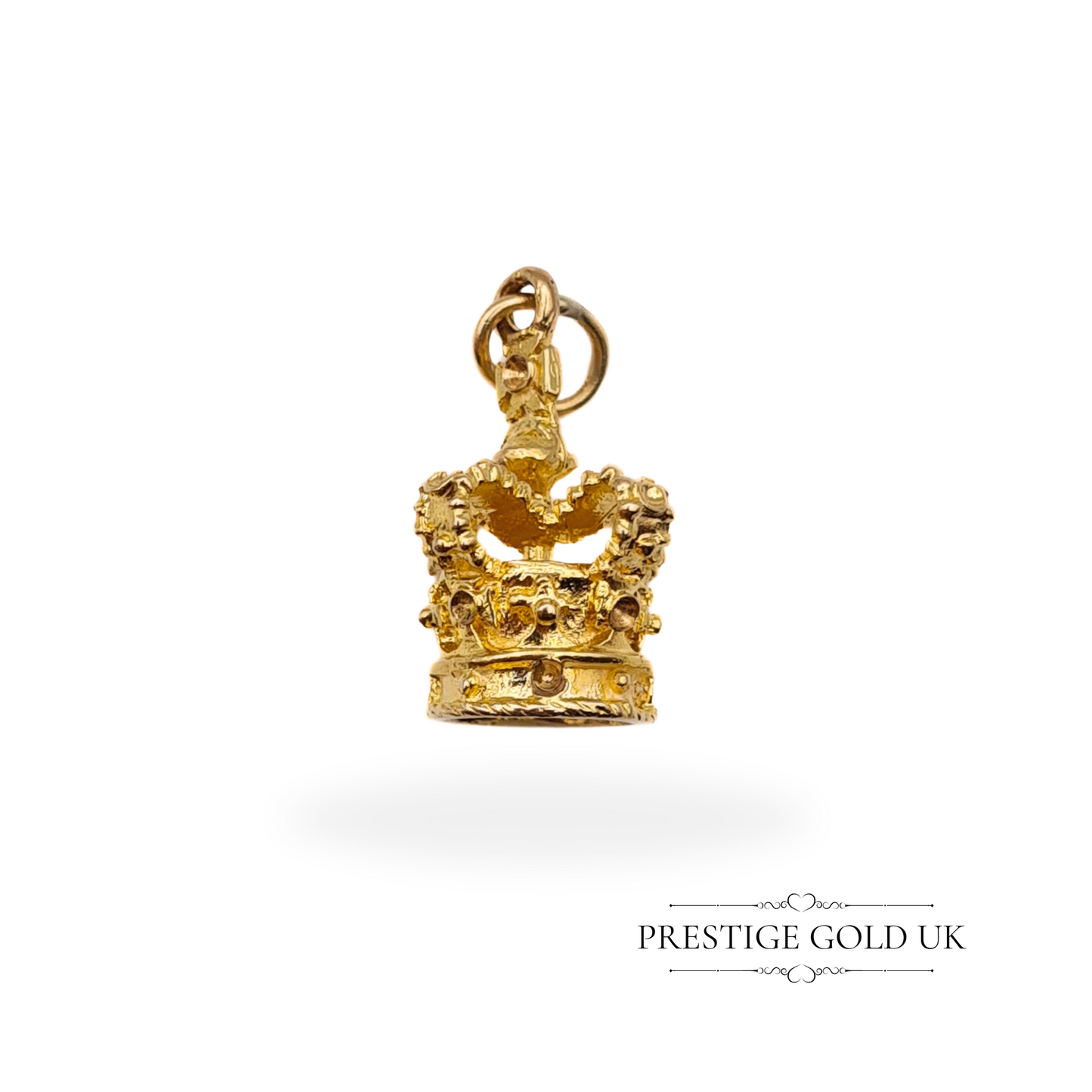 Vintage 9ct Gold Crown Charm, Fully Hallmarked London 1971