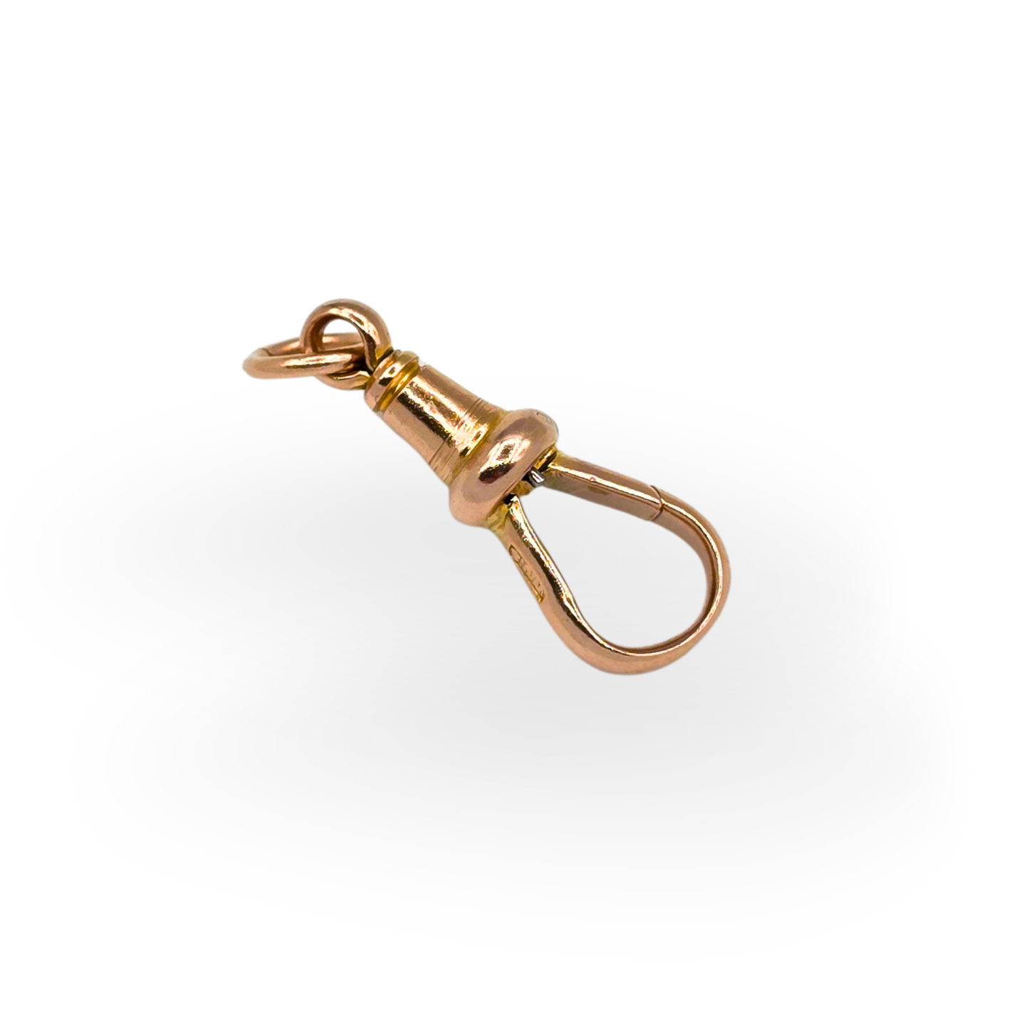 Antique 9ct Rose Gold Dog Clip Clasp 21mm Albert Chain Fob Spring Clip