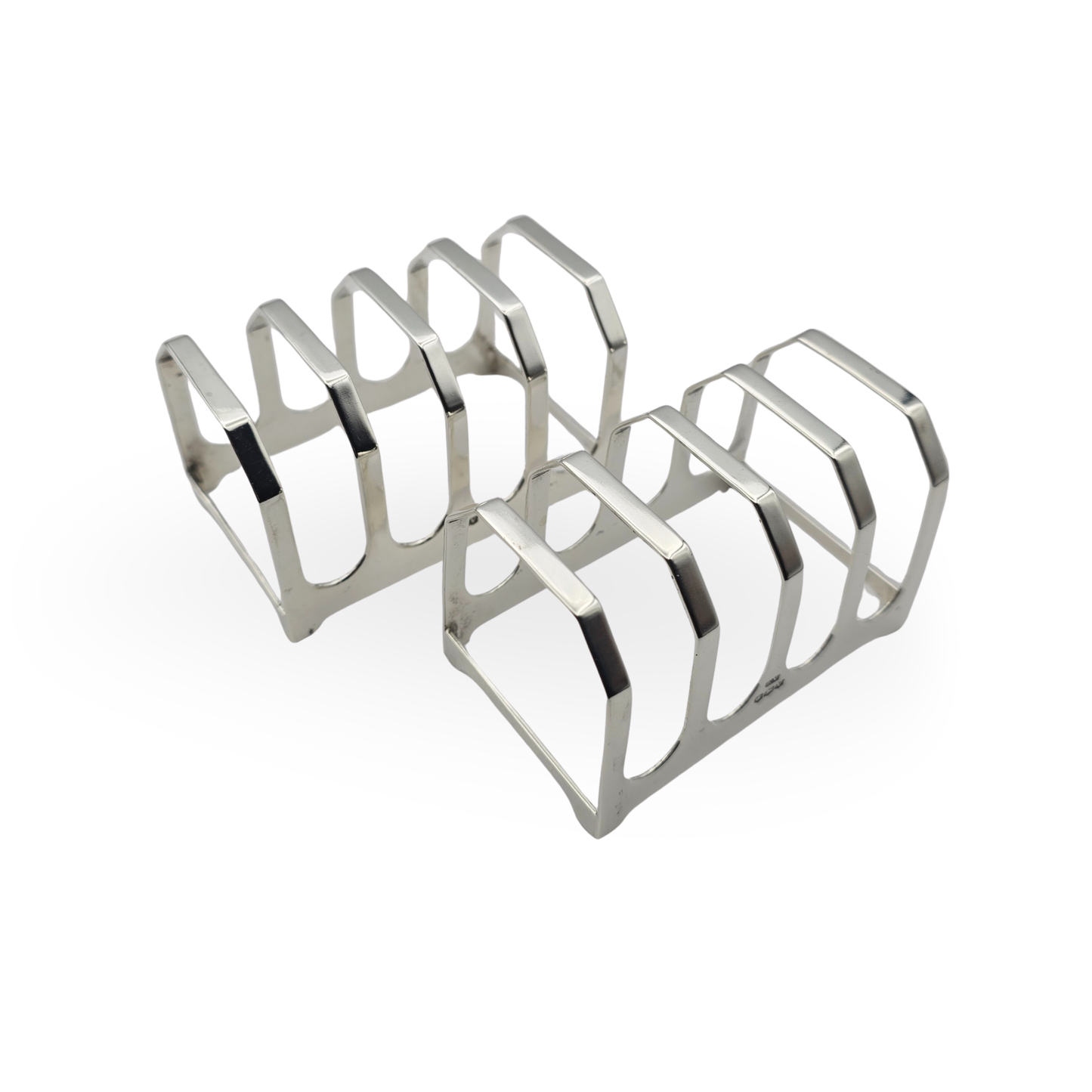 Sterling Silver Toast Racks Pair, Sheffield 1938, 4 Slice Design, 95g