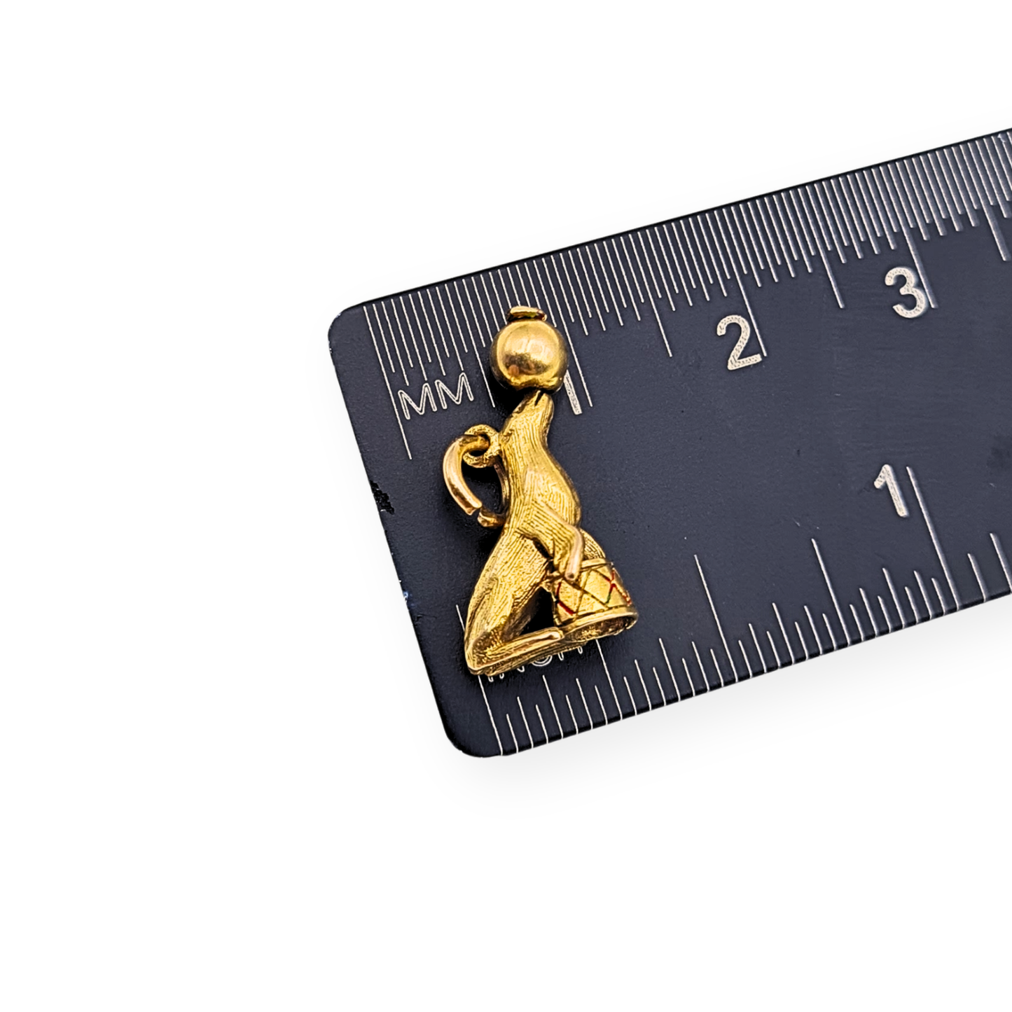 9ct Gold Circus Seal Charm, 18mm, Birmingham Hallmark