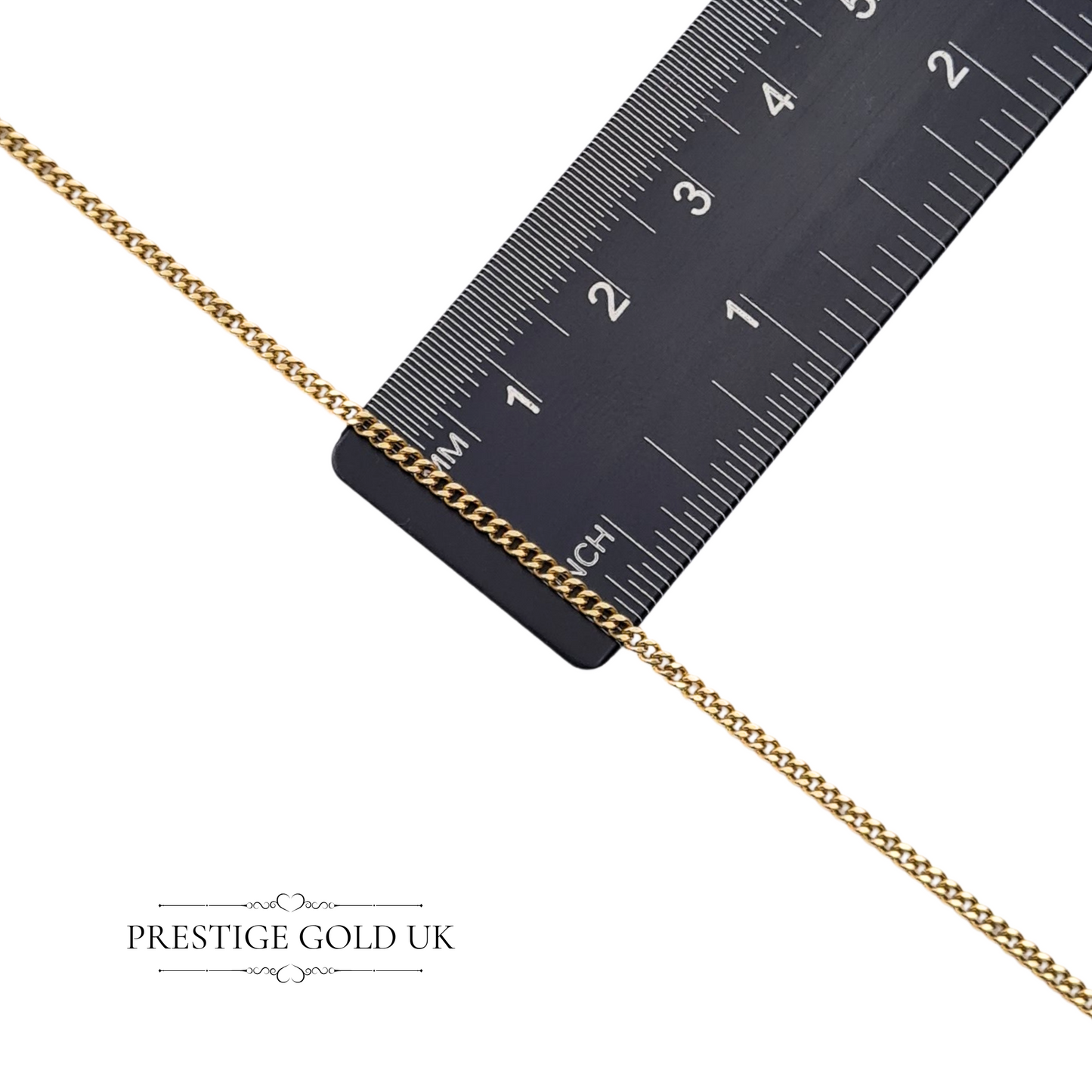 Vintage 9ct Gold Curb Chain Necklace, circa 1990, 21 Inch 53cm, 1.5mm Link,