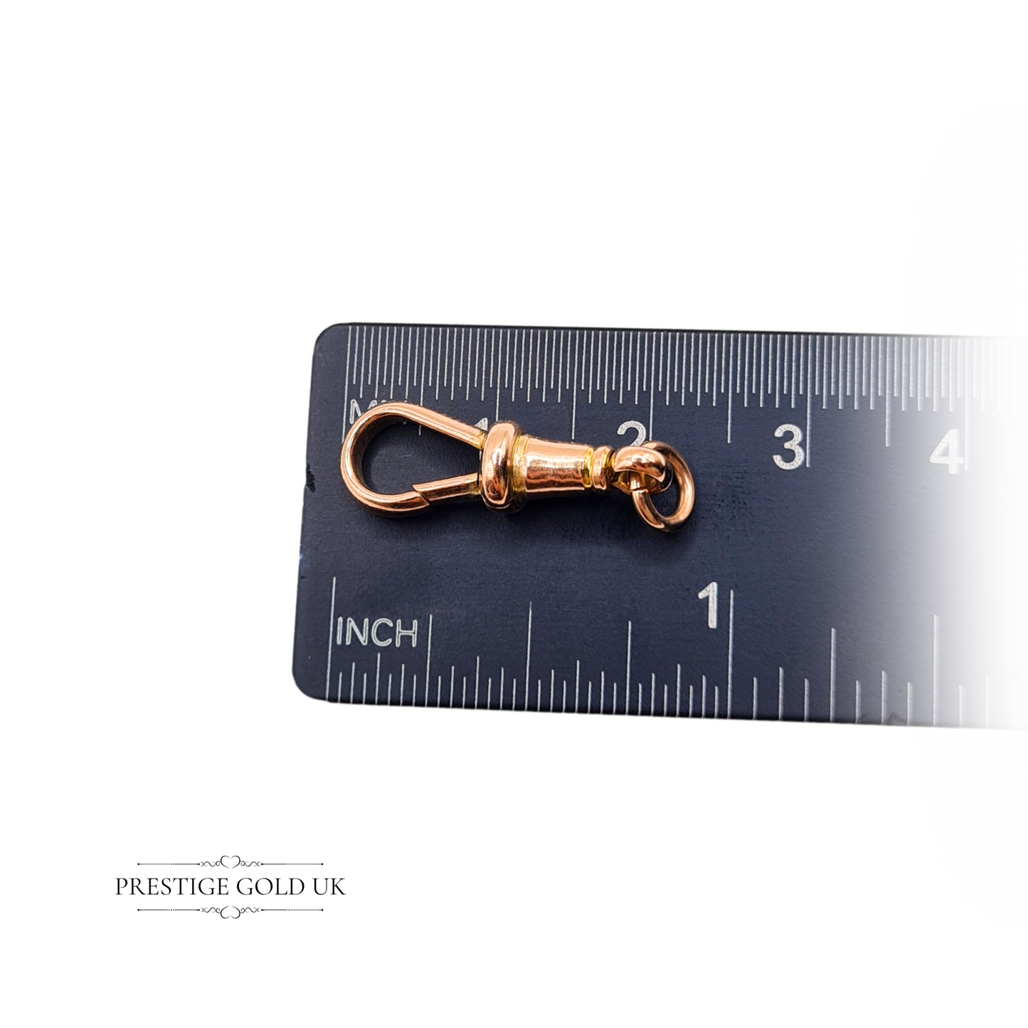 9ct Rose Gold Dog Clasp 25mm 1.83g Stamped Antique Clip Hook