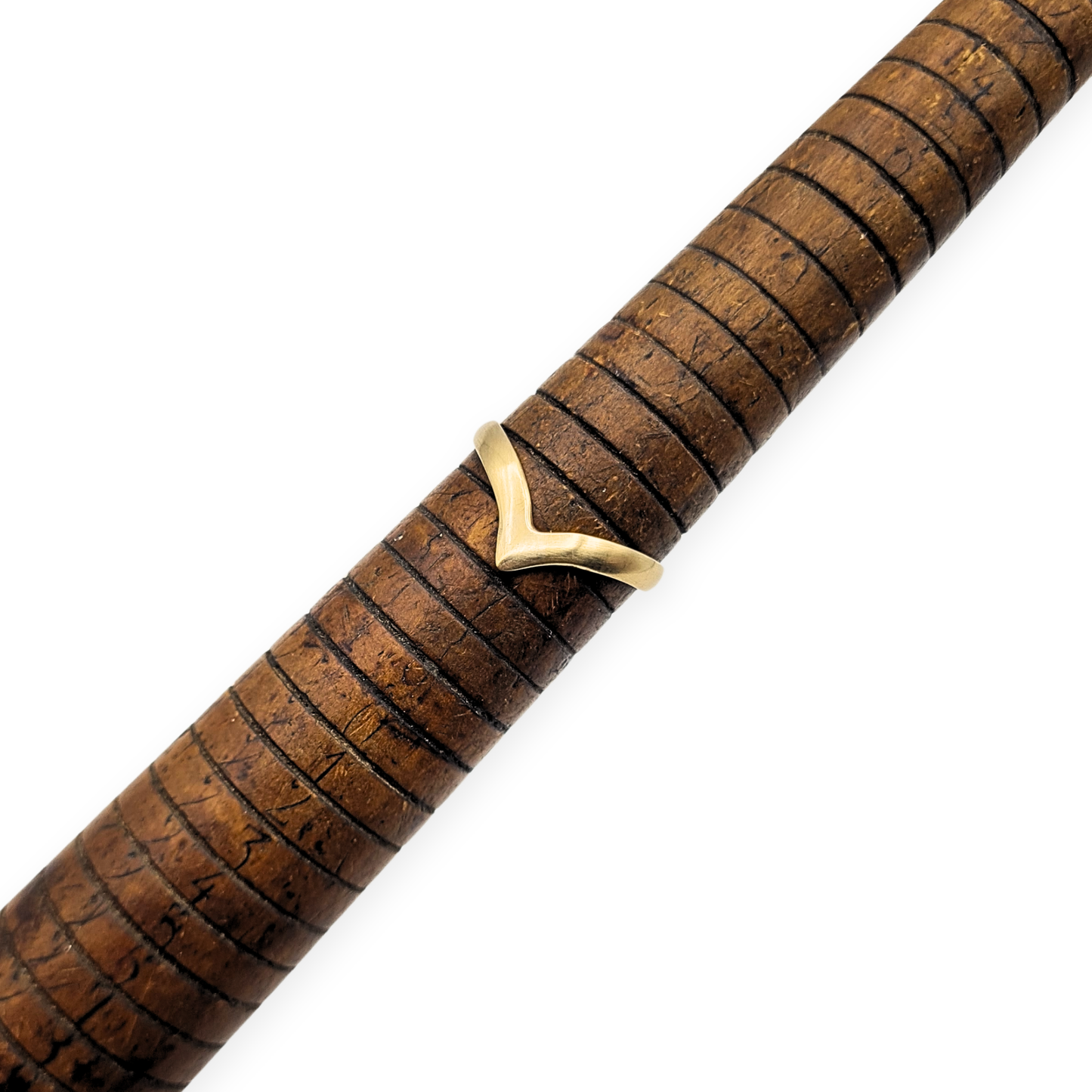 9ct Gold Wishbone Ring, UK N, Simple V Band, Stamped 9ct