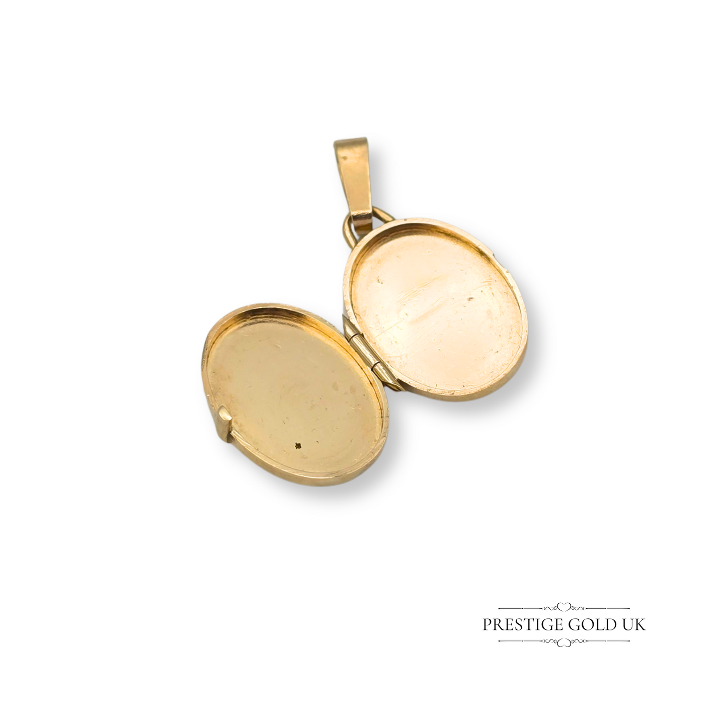 Tiny 9ct Gold  Oval Locket, Lightweight  Opening Pendant, Dainty Gold Charm