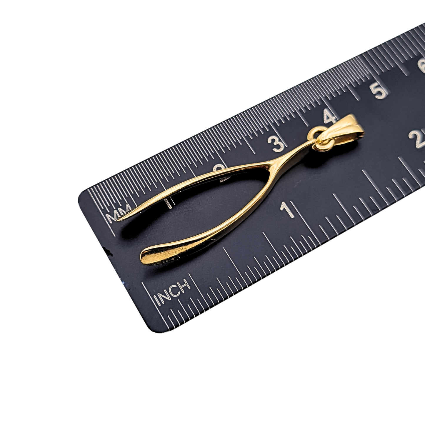 Large 9ct Gold Wishbone Pendant, Solid, Hallmarked