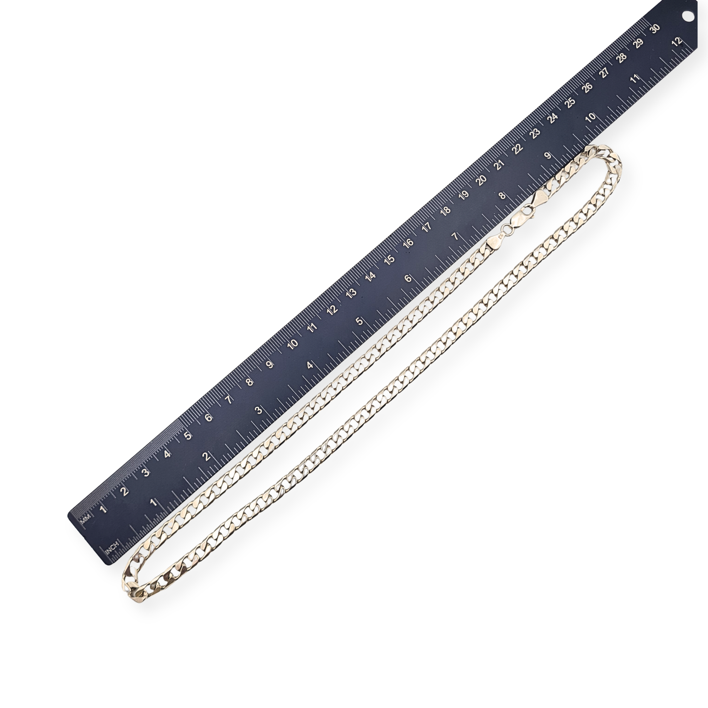 20" Solid Sterling Silver Flat Curb Chain Necklace 51cm
