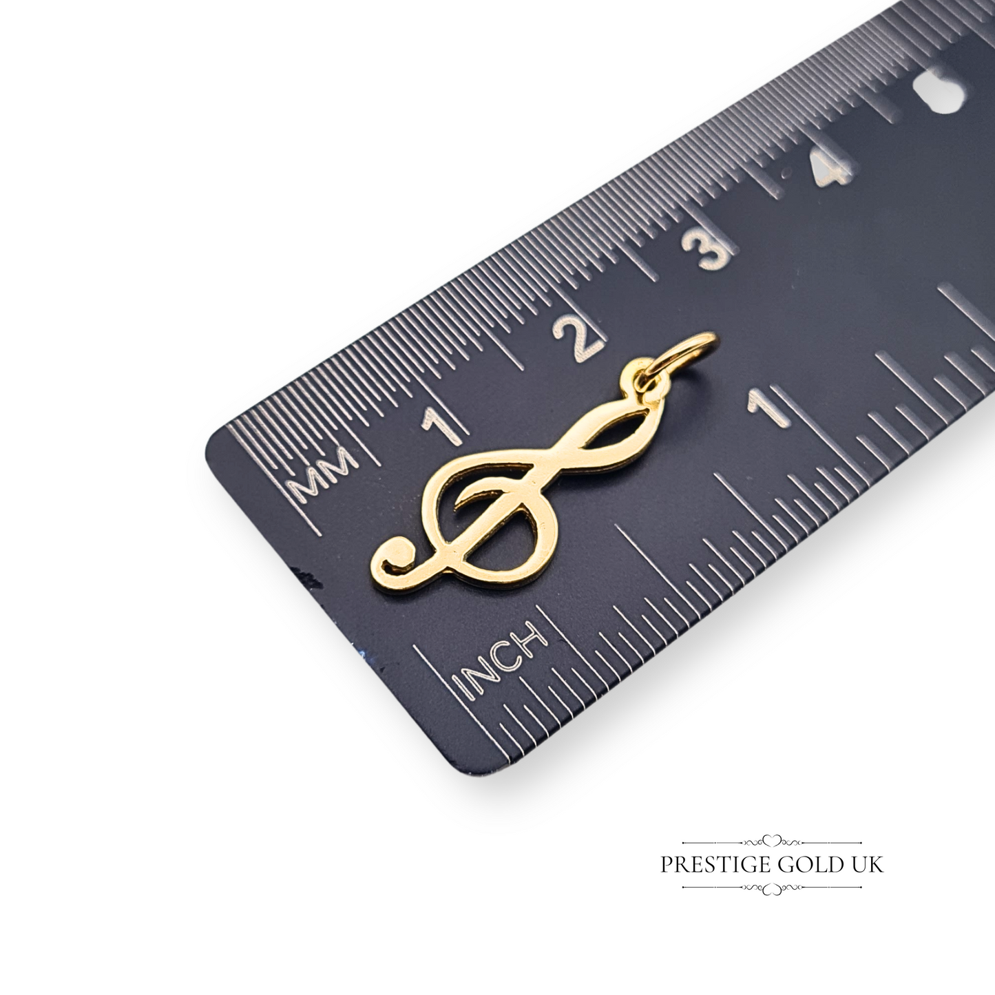 9ct Gold Treble Clef Pendant, Hallmarked Birmingham, Gold Vintage Music Charm