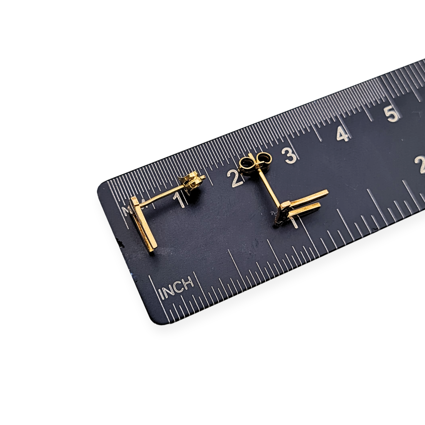 9ct Gold Chai Stud Earrings Hebrew Symbol "Life"