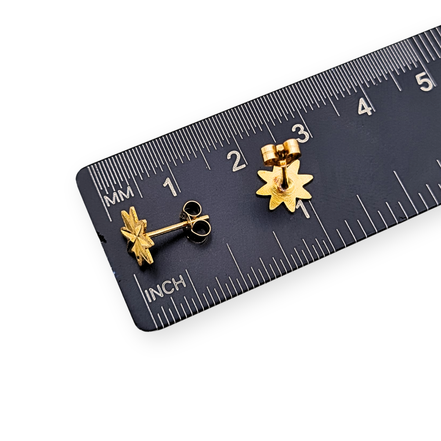 Small 9ct Gold Star Stud Earrings 8mm Hallmarked