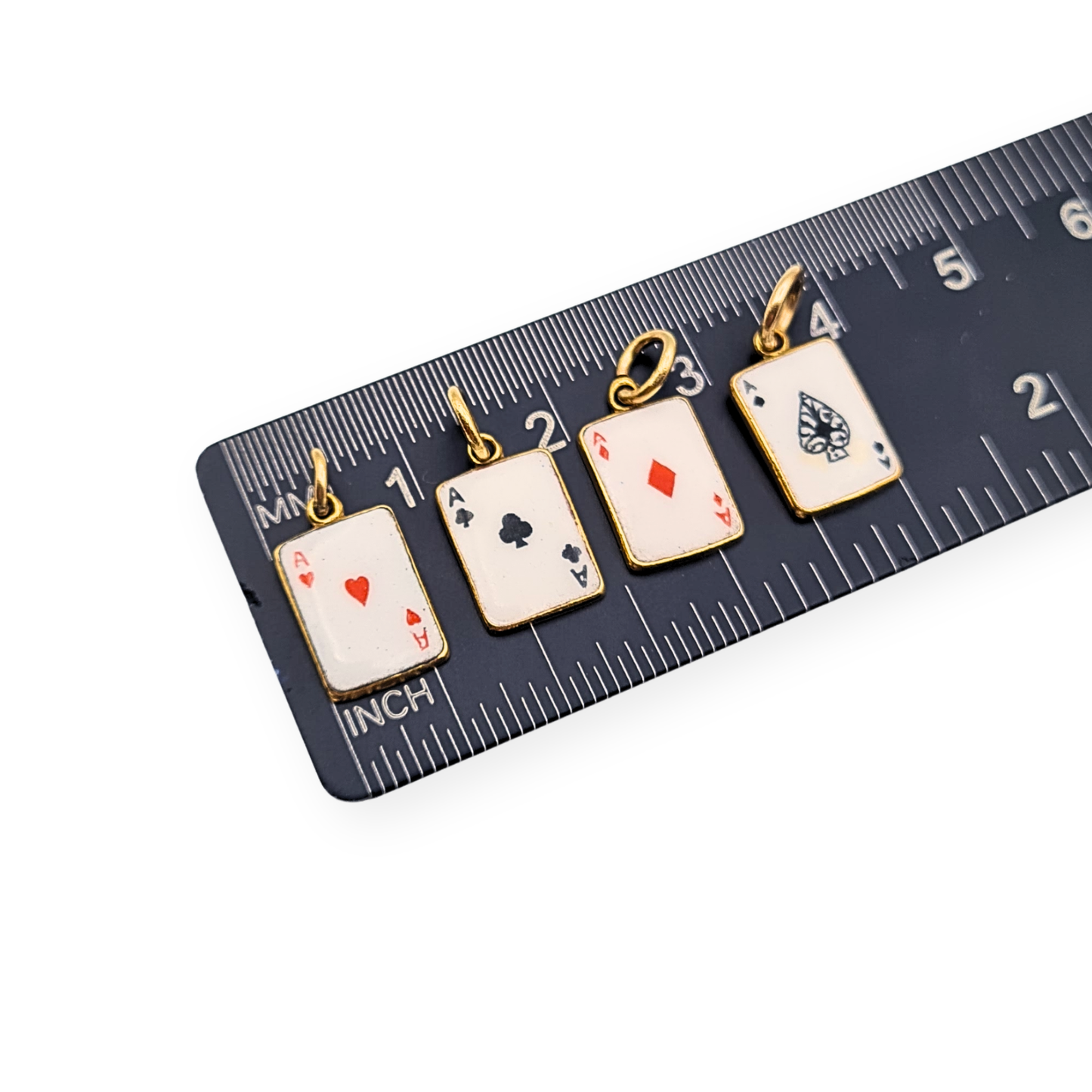 Rare 9ct Gold Individual Playing Card Charms, Set of Aces, 1987
