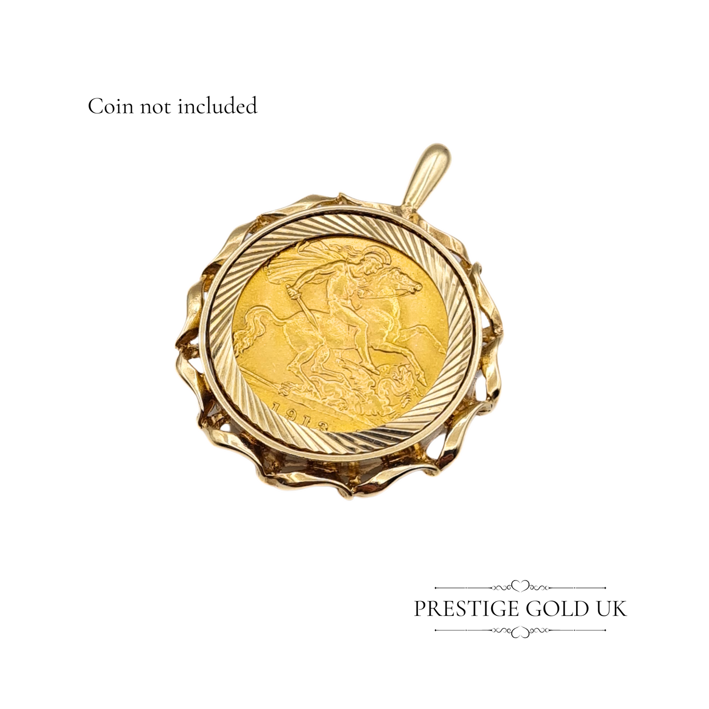Vintage 9ct Gold Half Sovereign Coin Holder Pendant, Fully British Hallmarked London