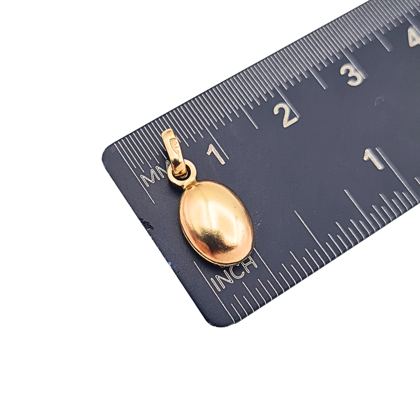 9ct Gold Coffee Bean Charm Pendant Tiny Satin Finish